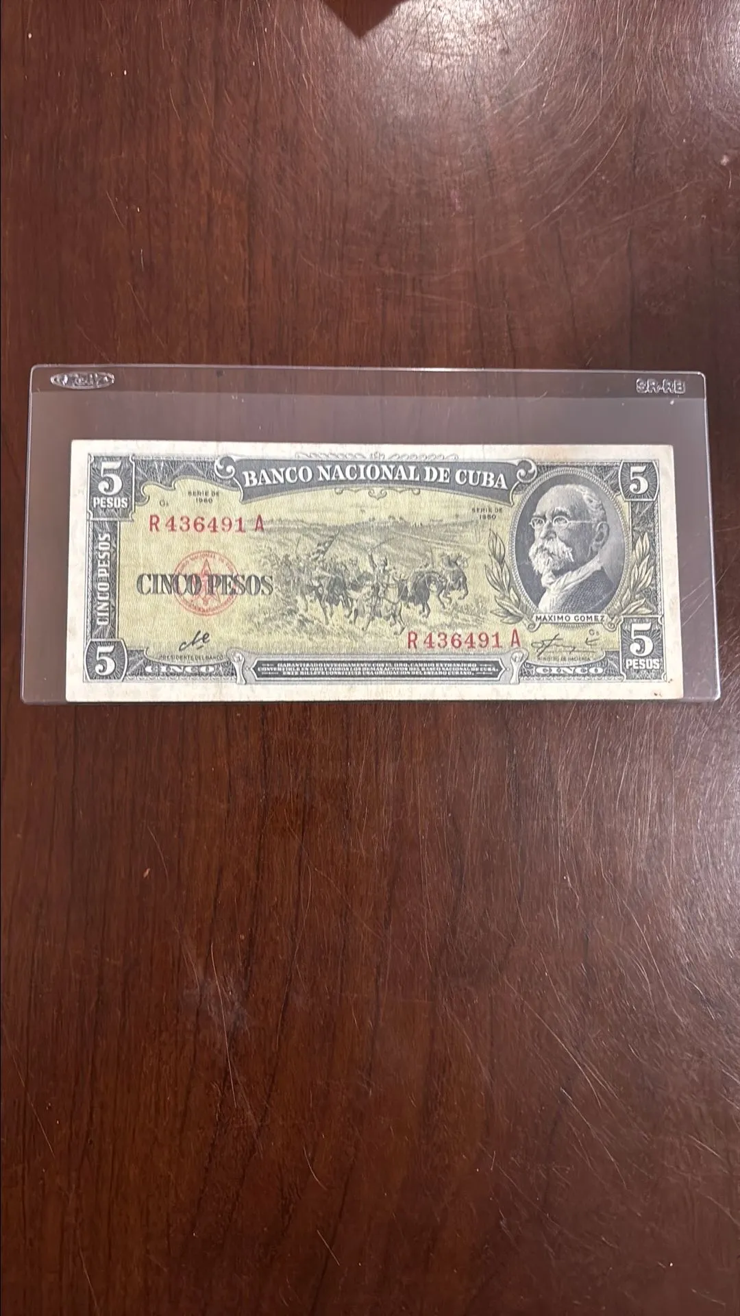 Product image for 1960 5 Pesos Cuban Note