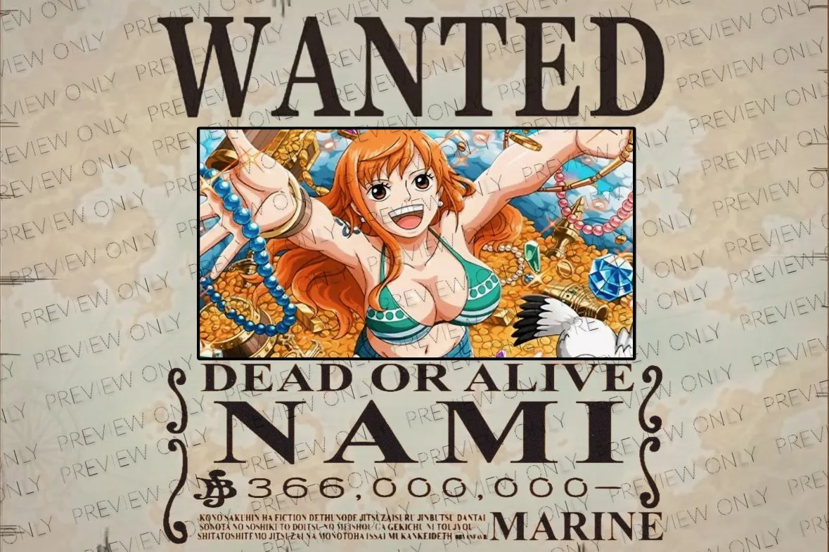 Product image for Custom Light Up RGB WANTED: Nami Play Mat