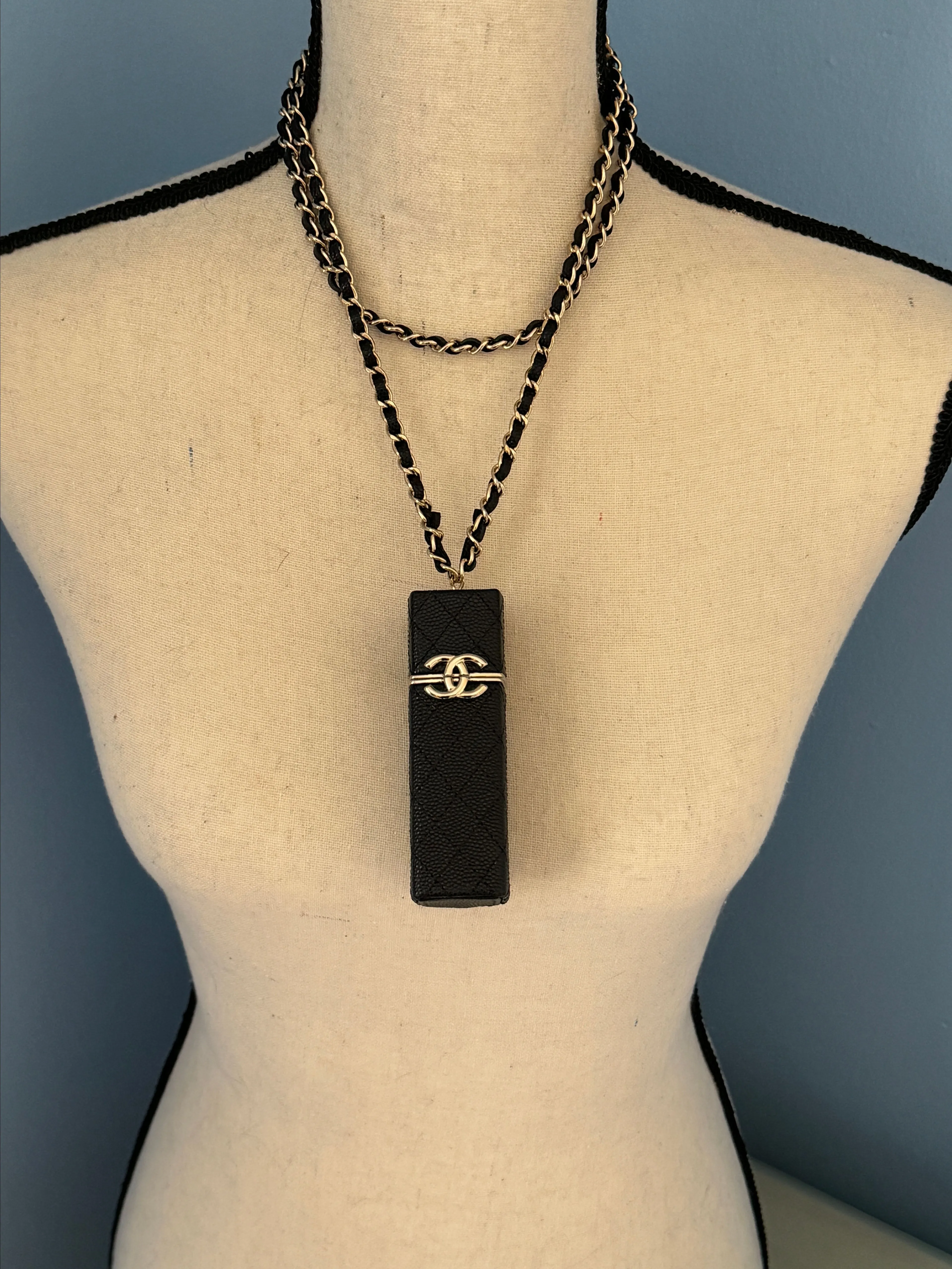 Product image for Chanel Lipstick Holder on Leather Braided Chain