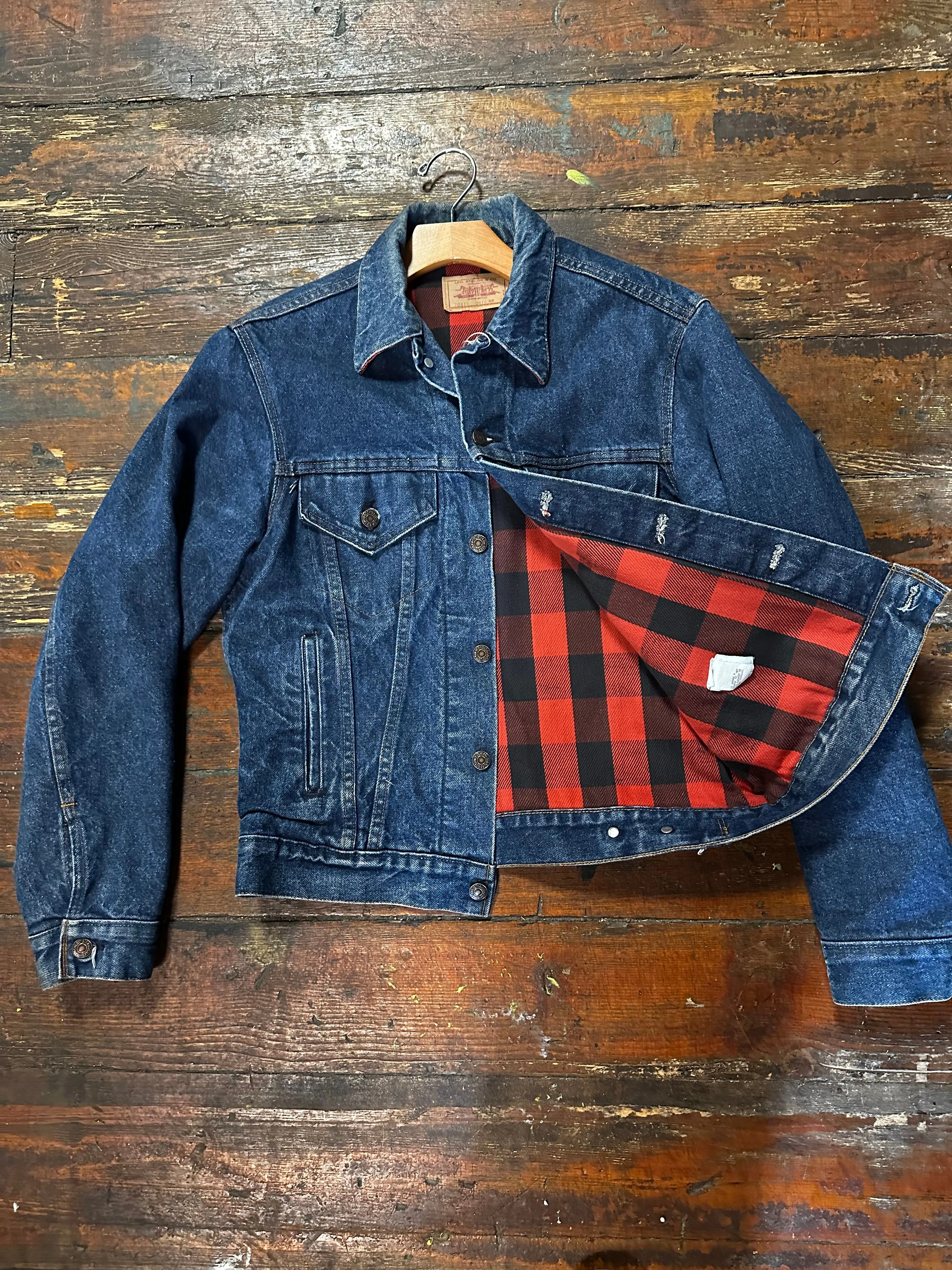 Product image for 1986 Levi’s type III TRUCKER BUFFALO PLAID LINED