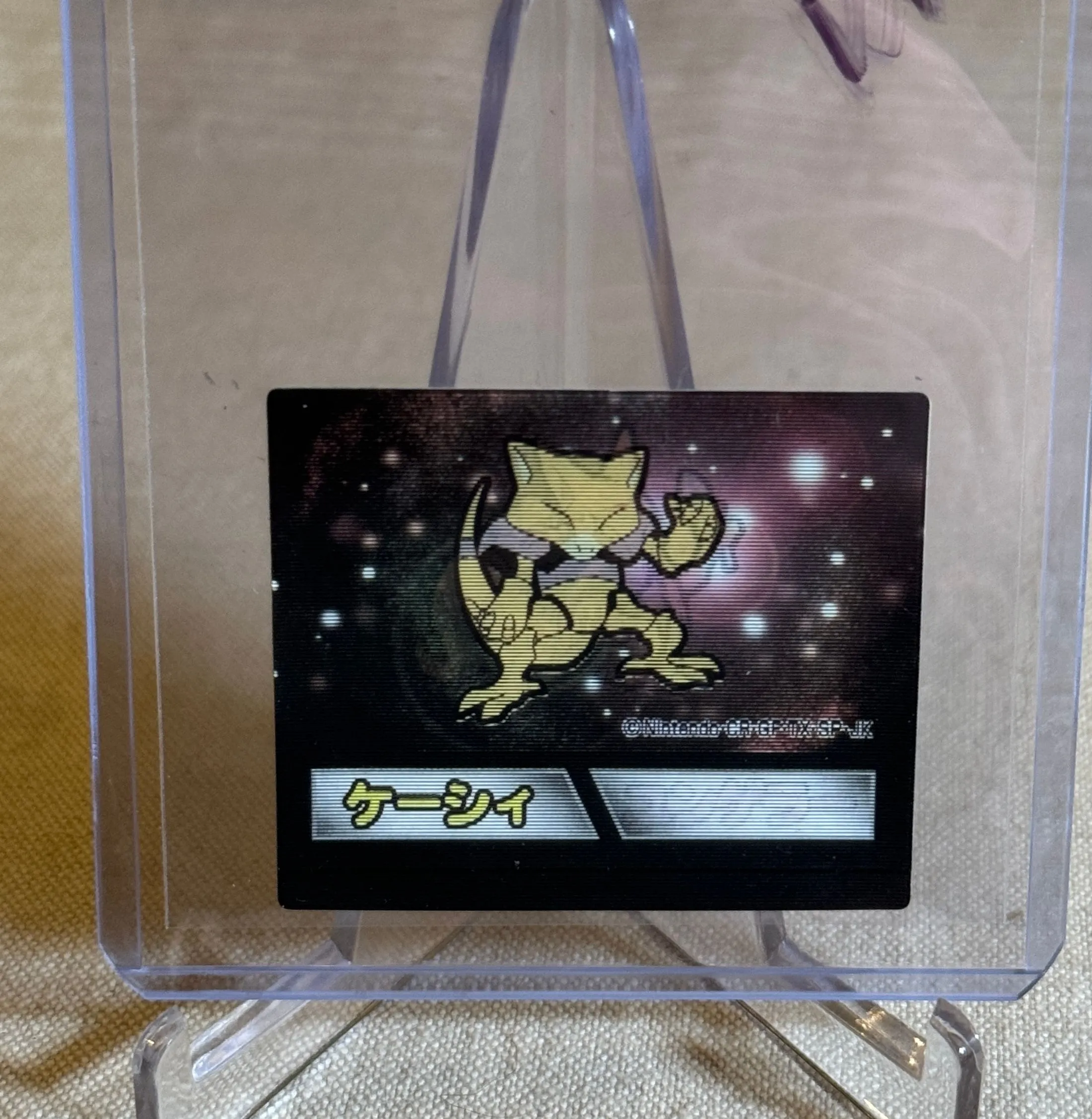 Product image for Abra kadabra 3d Japanese Meiji Pokemon Card Lenticular 3D Sticker 90s Vintage