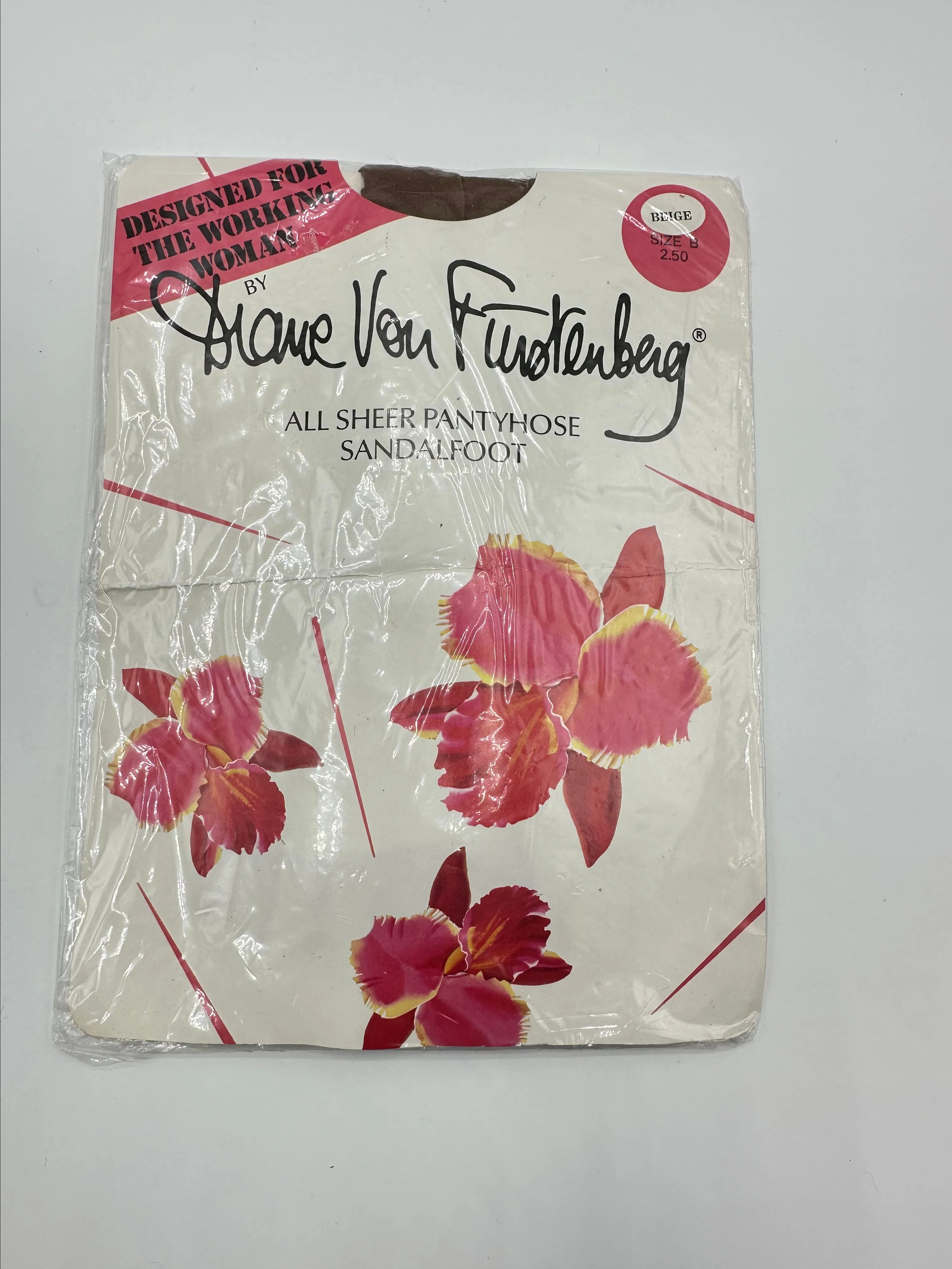 Product image for Vintage Diane Von Furstenberg Pantyhose 1970s 1980s NWT NEW Sz B Brown