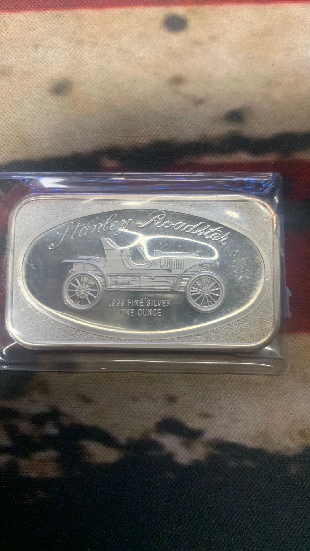 Product image for 1970's Stanley Roadster bar 1 oz .999 silver