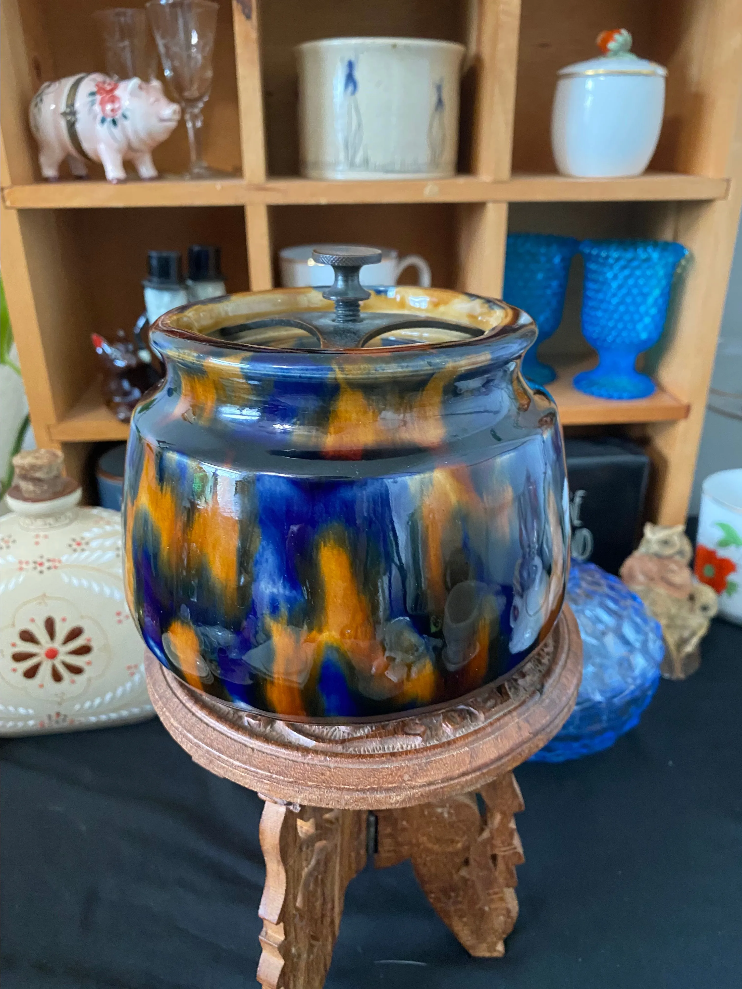 Product image for Anonian Pottery Humidor Tobacco Jar English Pottery