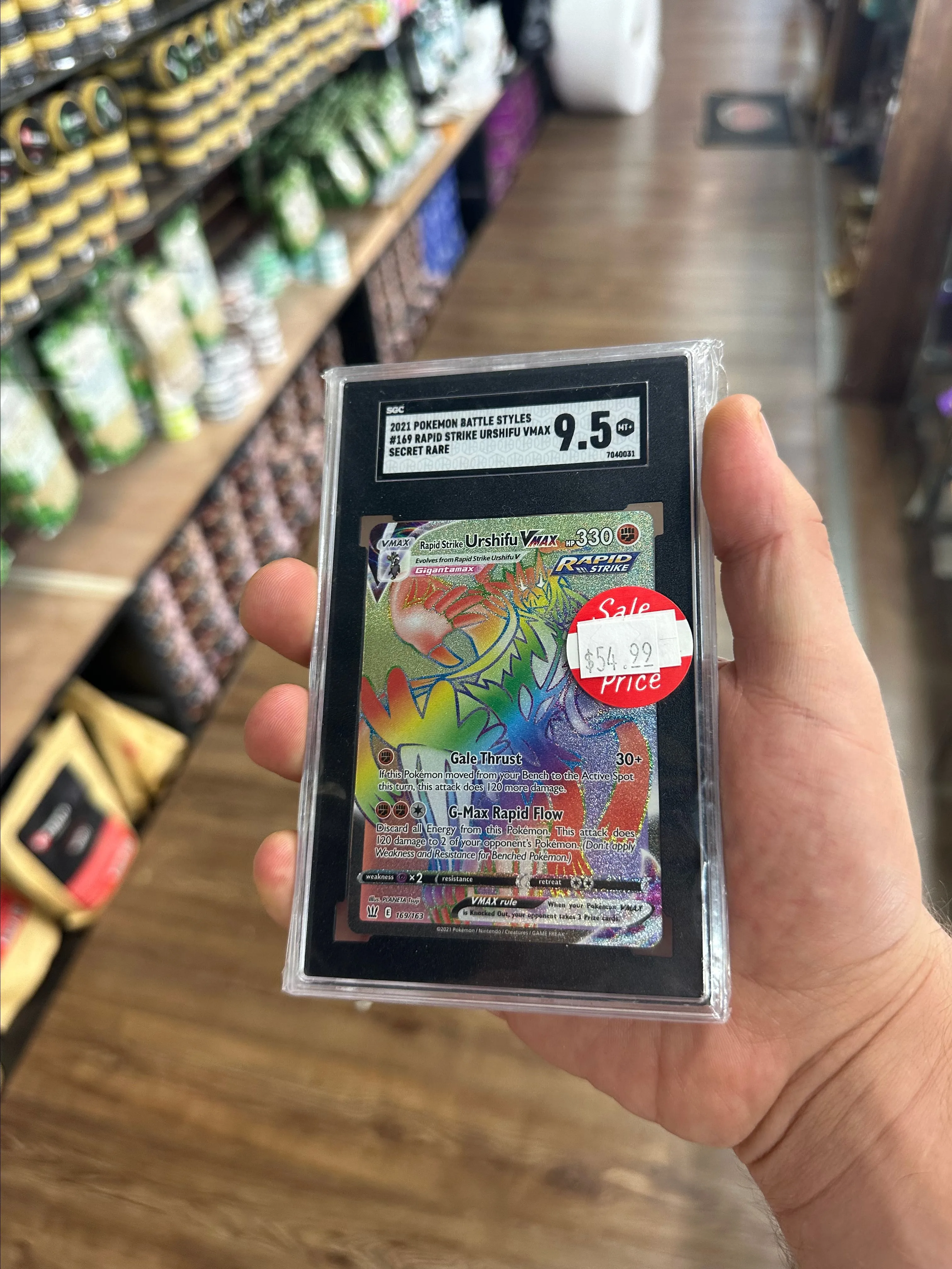 Product image for Sgc 9.5 2021 Pokémon battle styles #169 rapid strike Urshifu Vmax Secret rare rainbow