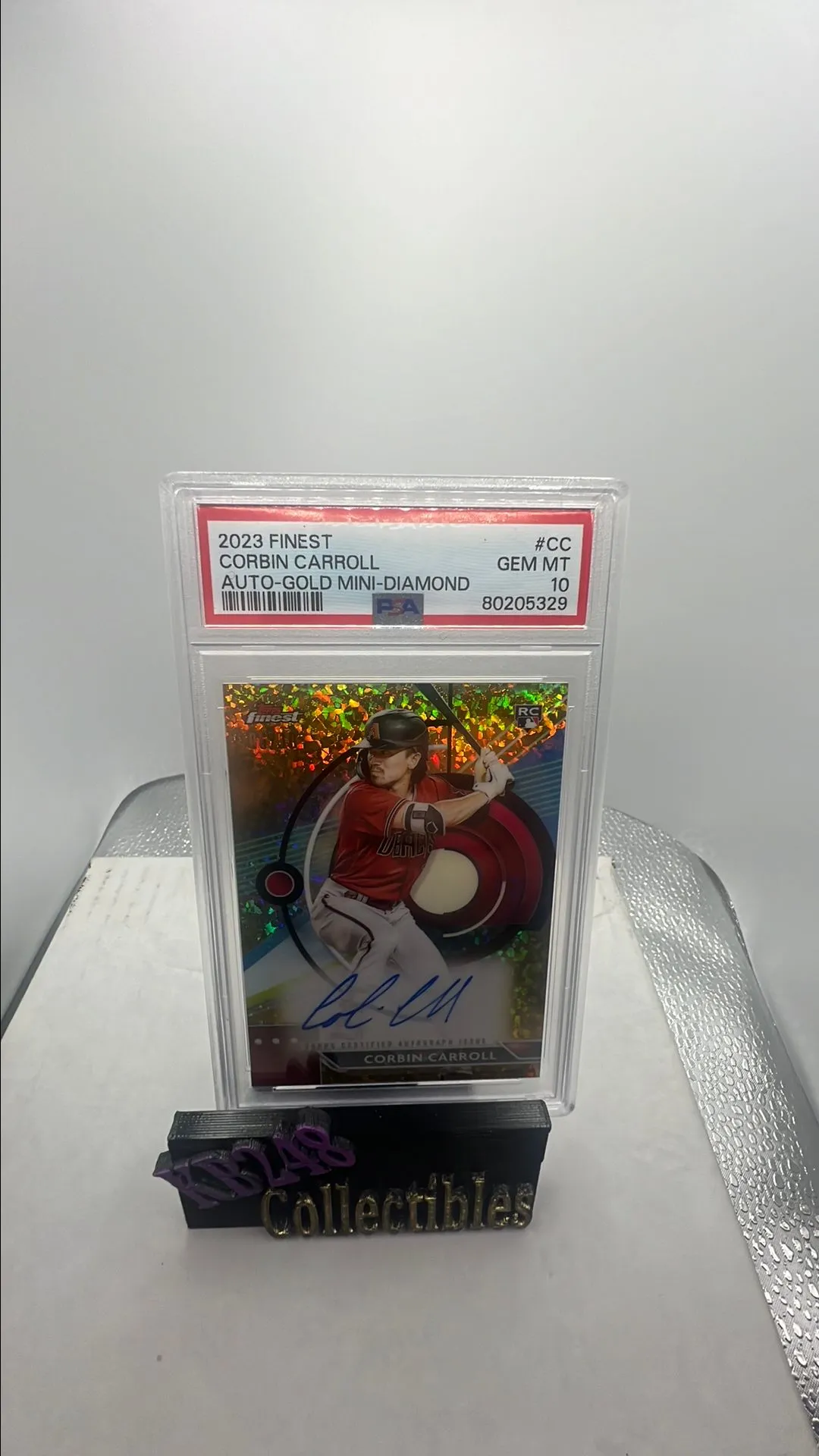 Product image for 2023 Topps Finest Finest Autographs Corbin Carroll CC Auto-Gold Mini-Diamond PSA GEM MT 10 6/10