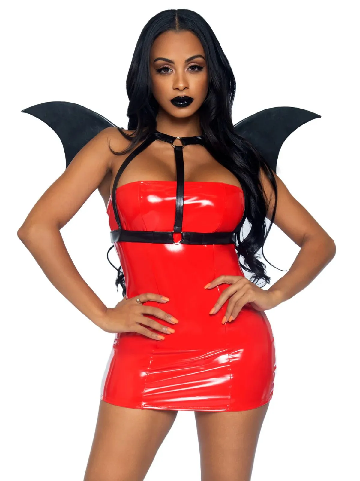 Product image for Leather Bat Wing Body Harness - Black