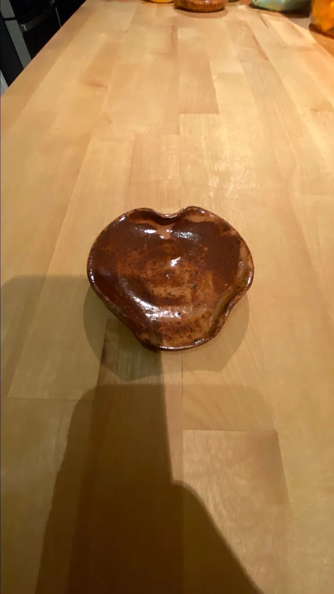 Product image for Heart Shape Ceramic Spoon Rest - Copper Brown