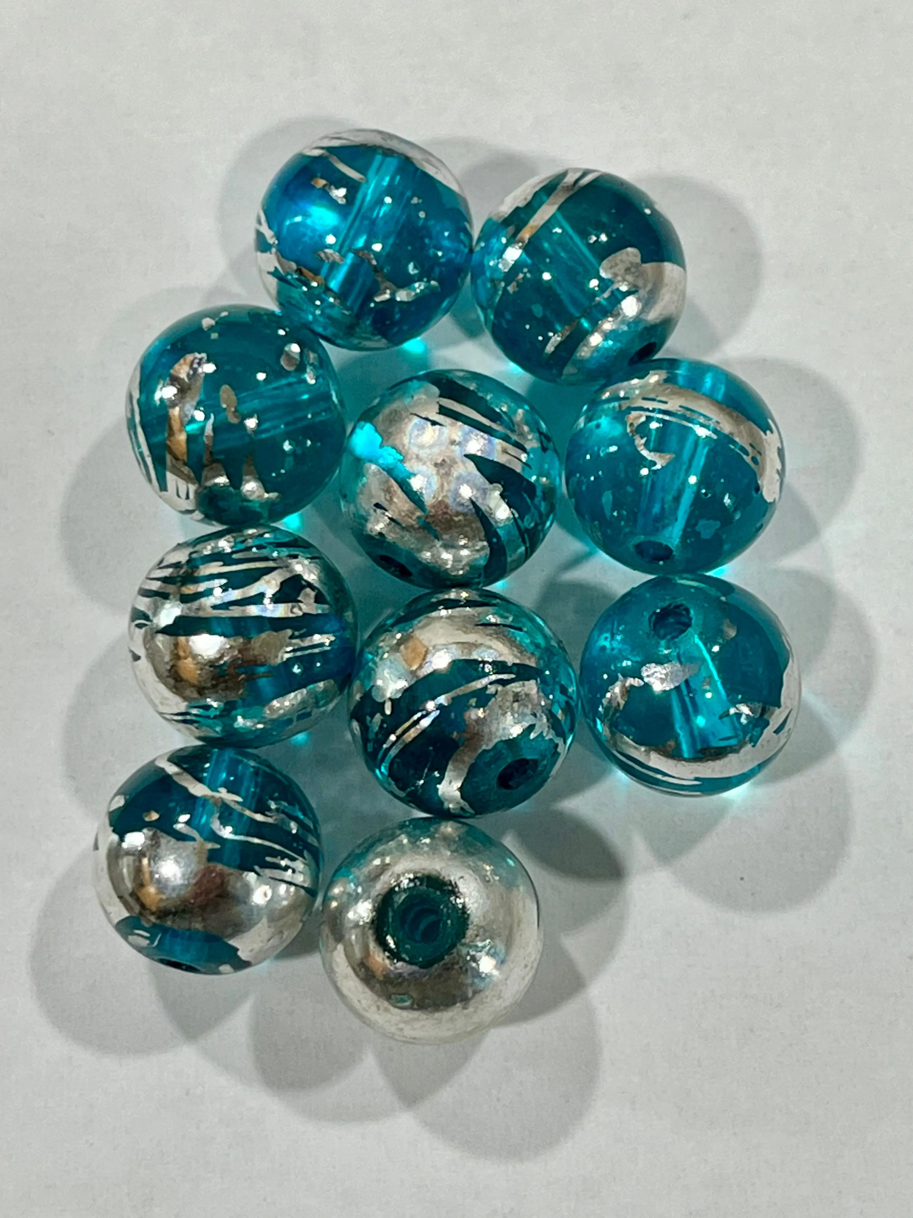 Product image for Pretty Blue and Silver Glass Beads #2