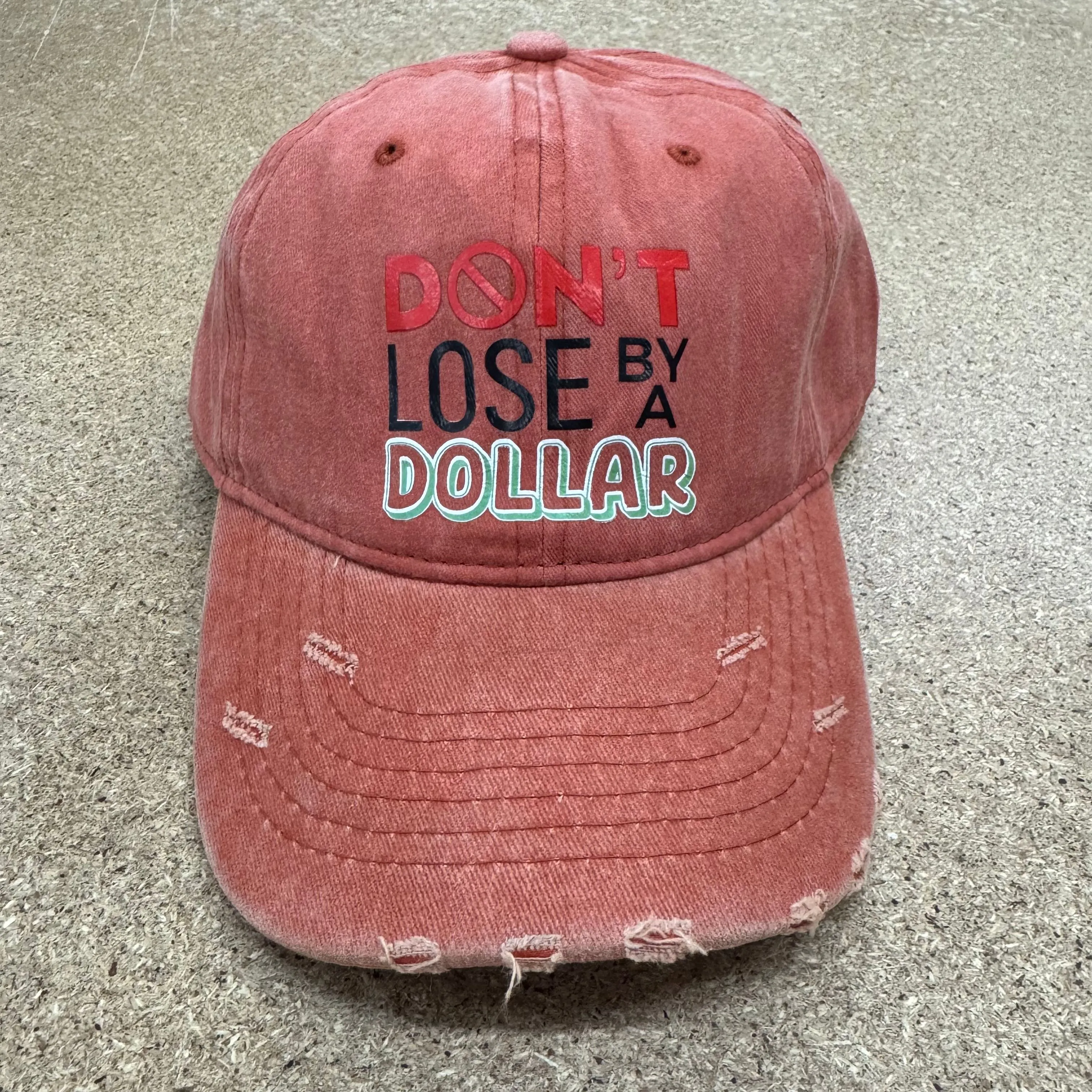 Product image for Orange 'Don't Loose By A Dollar' Baseball Cap