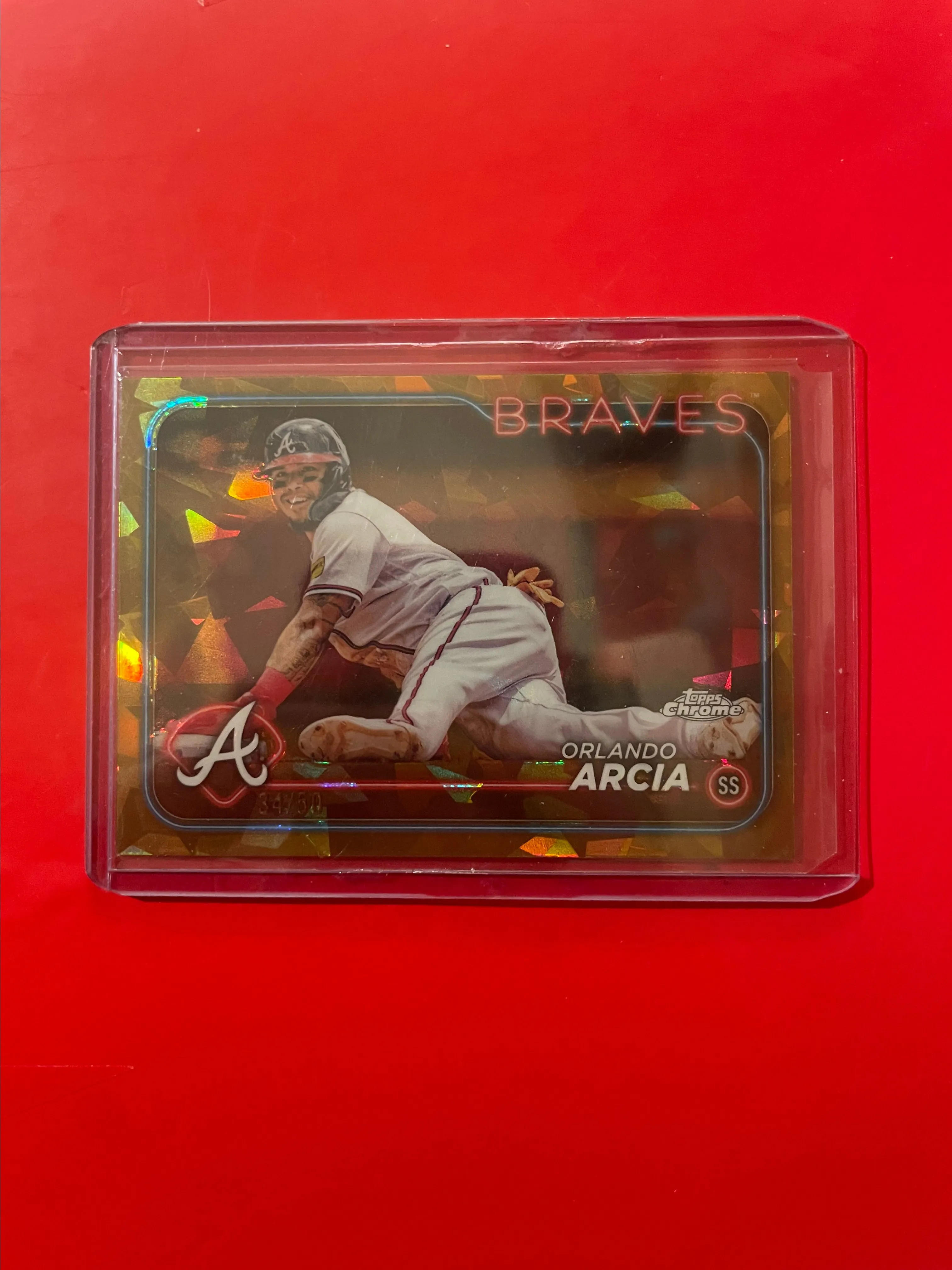 Product image for Orlando Arcia Topps Chrome Gold Sapphire /50