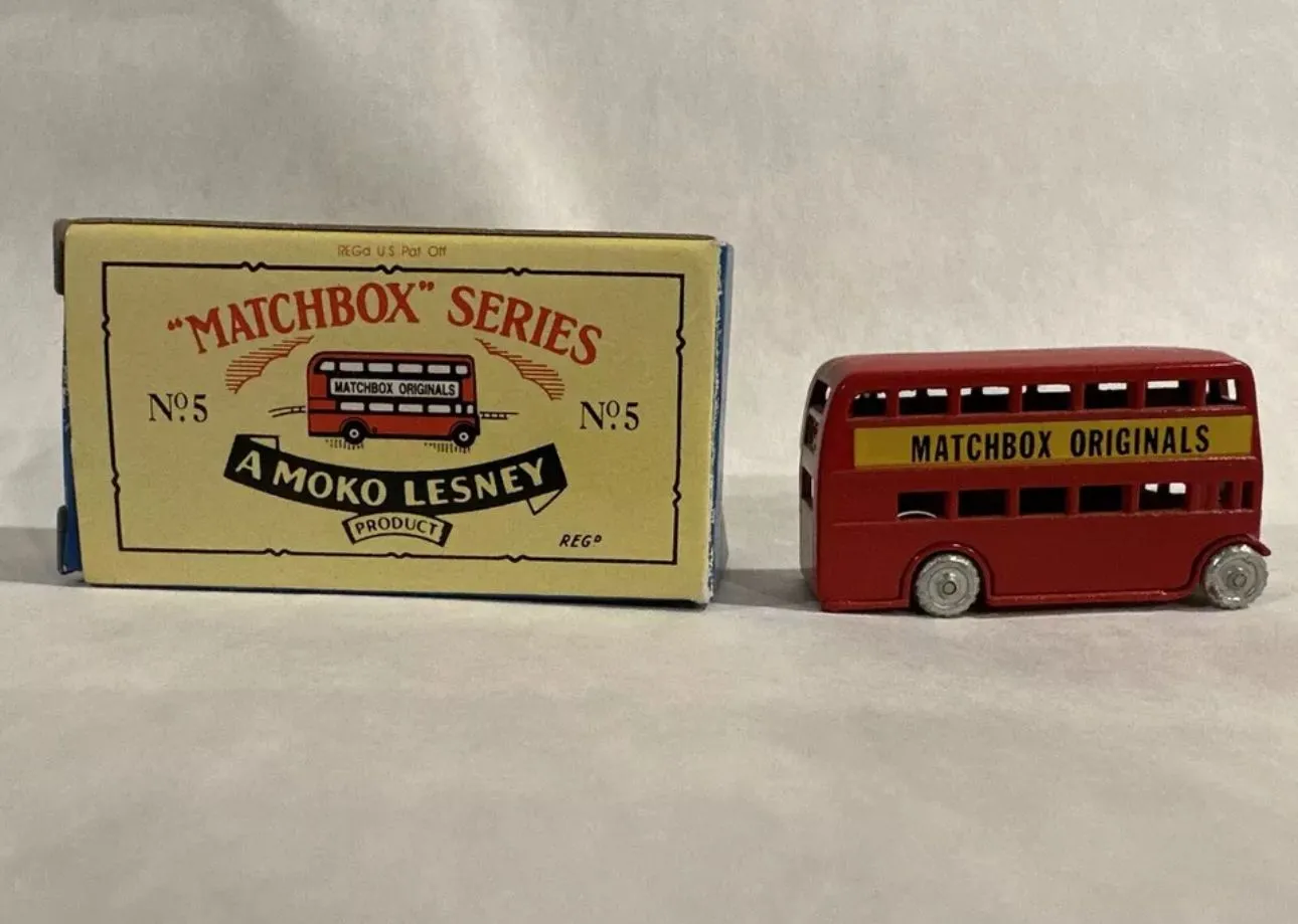 Product image for Vintage Matchbox Series No. 5 - Red London Bus w/ Box - A Moko Lesney Original!