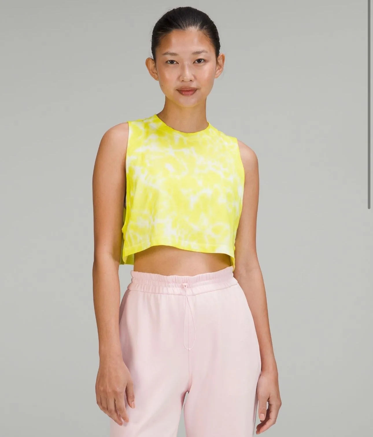 Product image for Lululemon All Yours crop tank tie-dye - NWT- HIGHLIGHTER YELLOW-Size 10