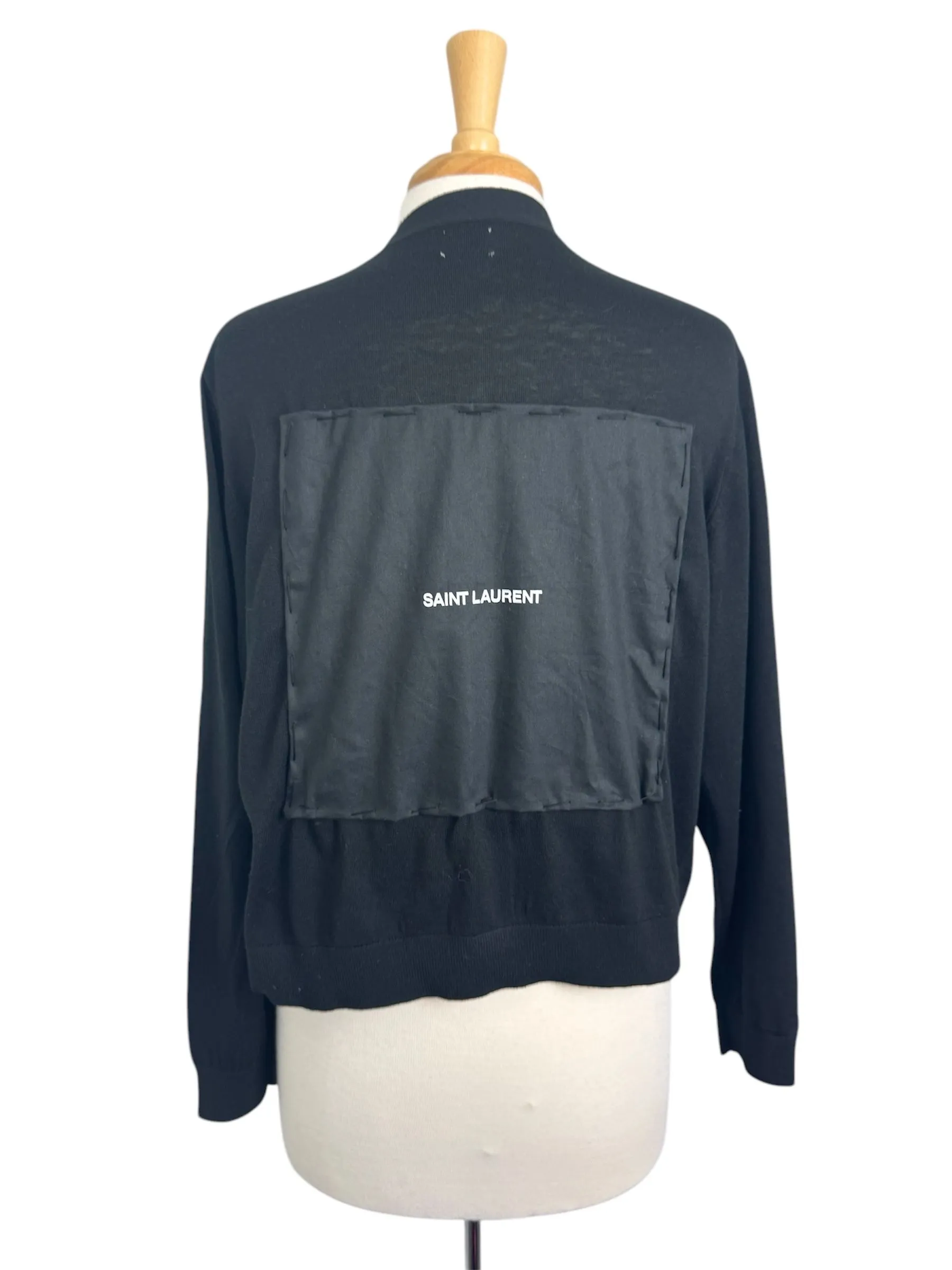 Product image for SAINT LAURENT Upcycled Black Cardigan Women's Size Large