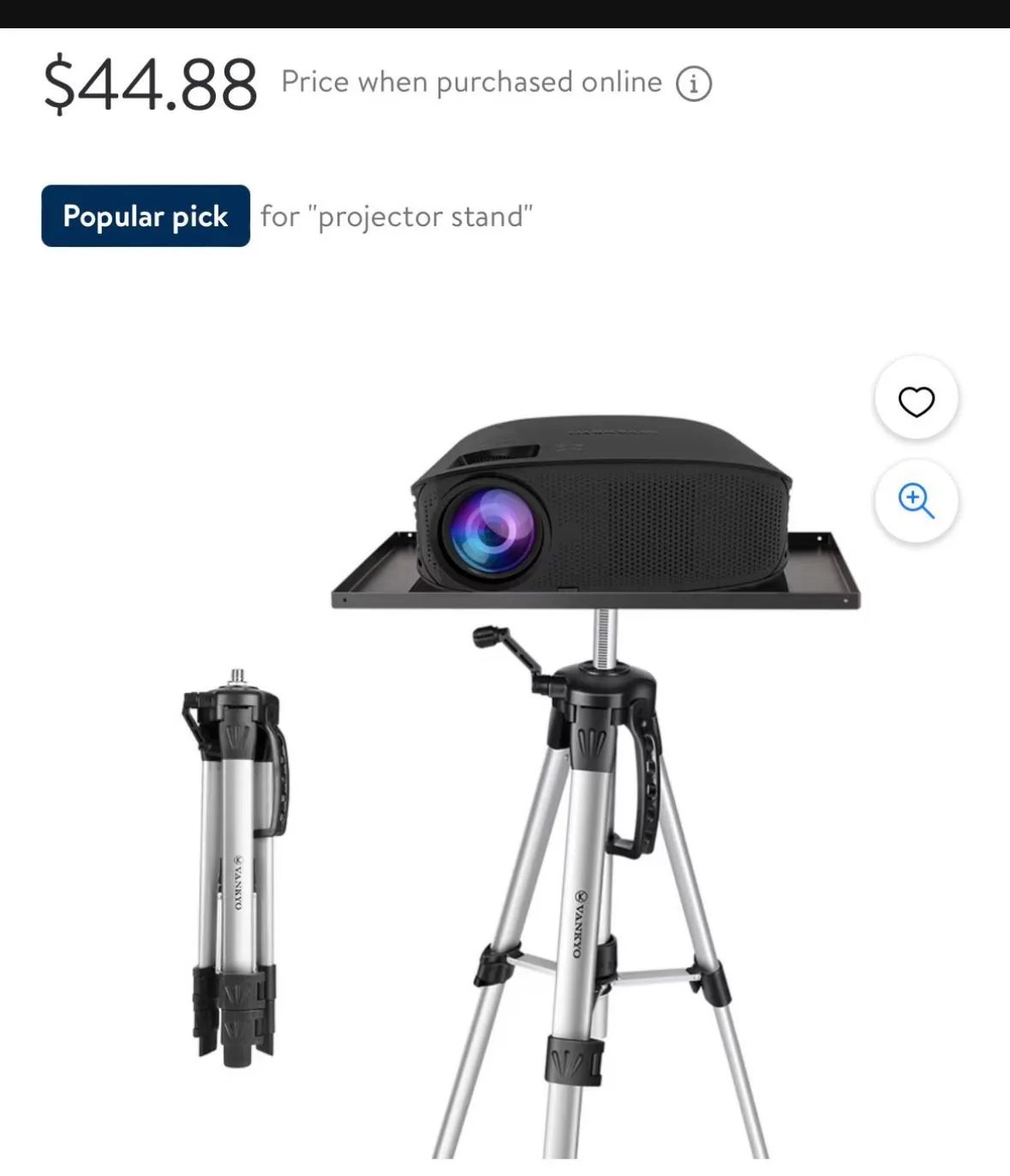 Product image for VANKYO WT50 Aluminum Tripod Projector Adjustable Stand with Carrying Bag