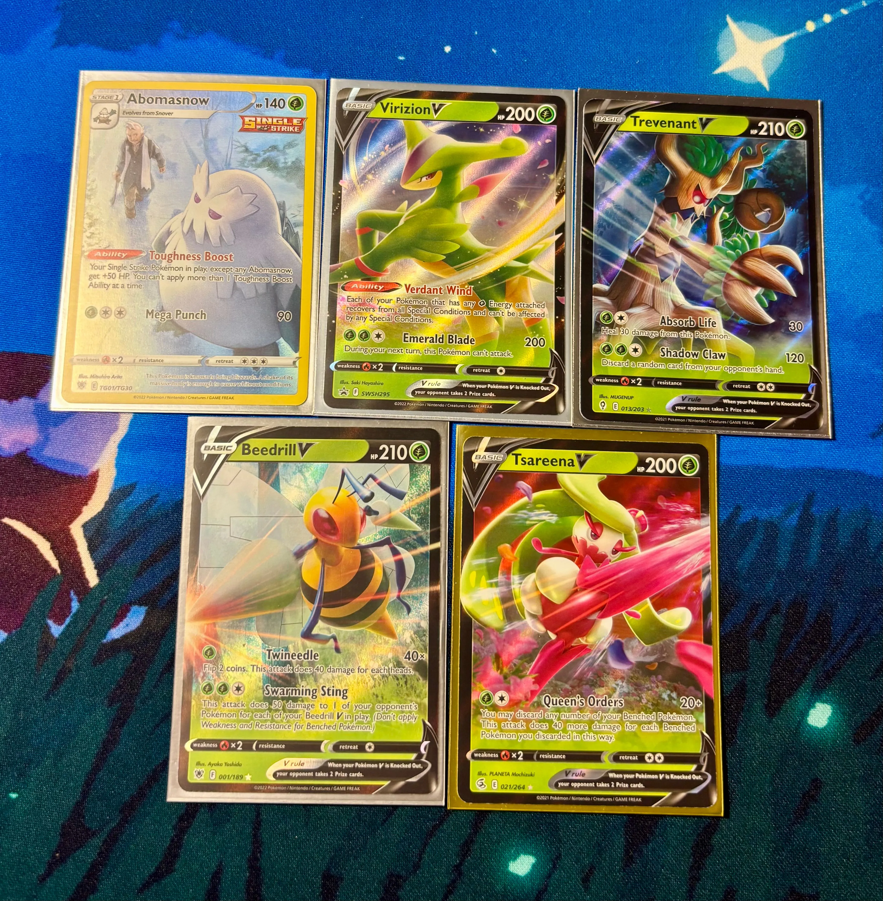 Product image for 5x Grass Type Pokemon Card Lot