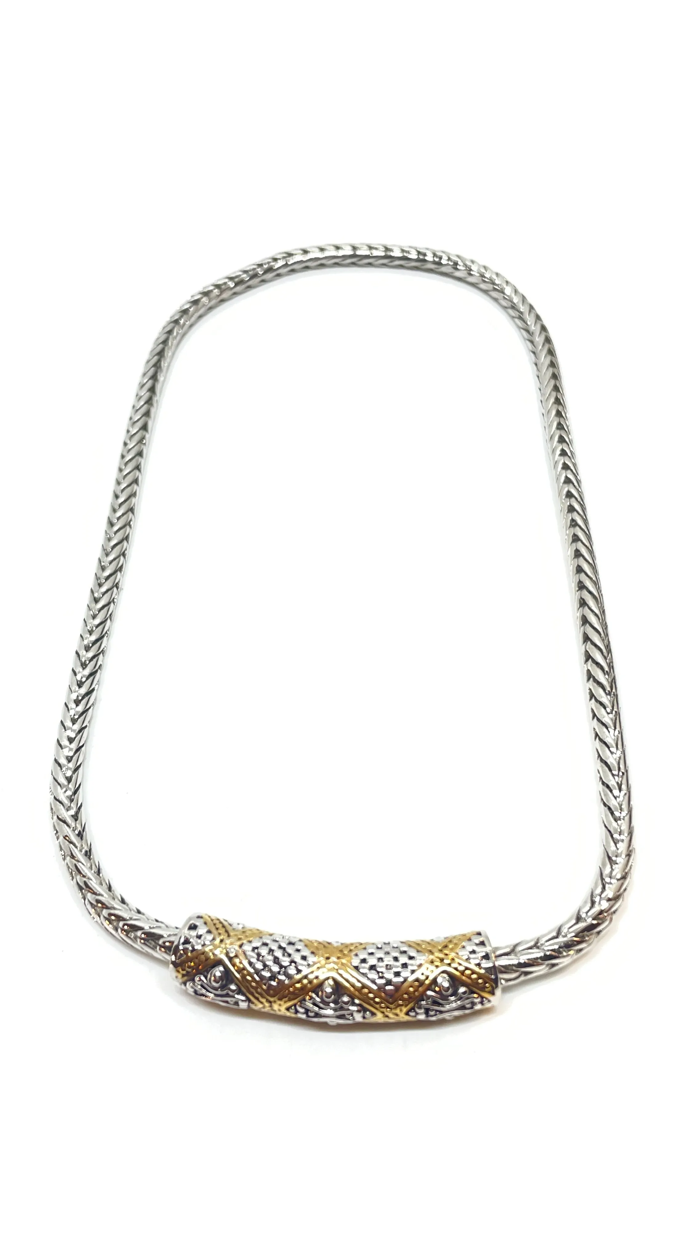 Product image for Magnetic two toned chain necklace 14"