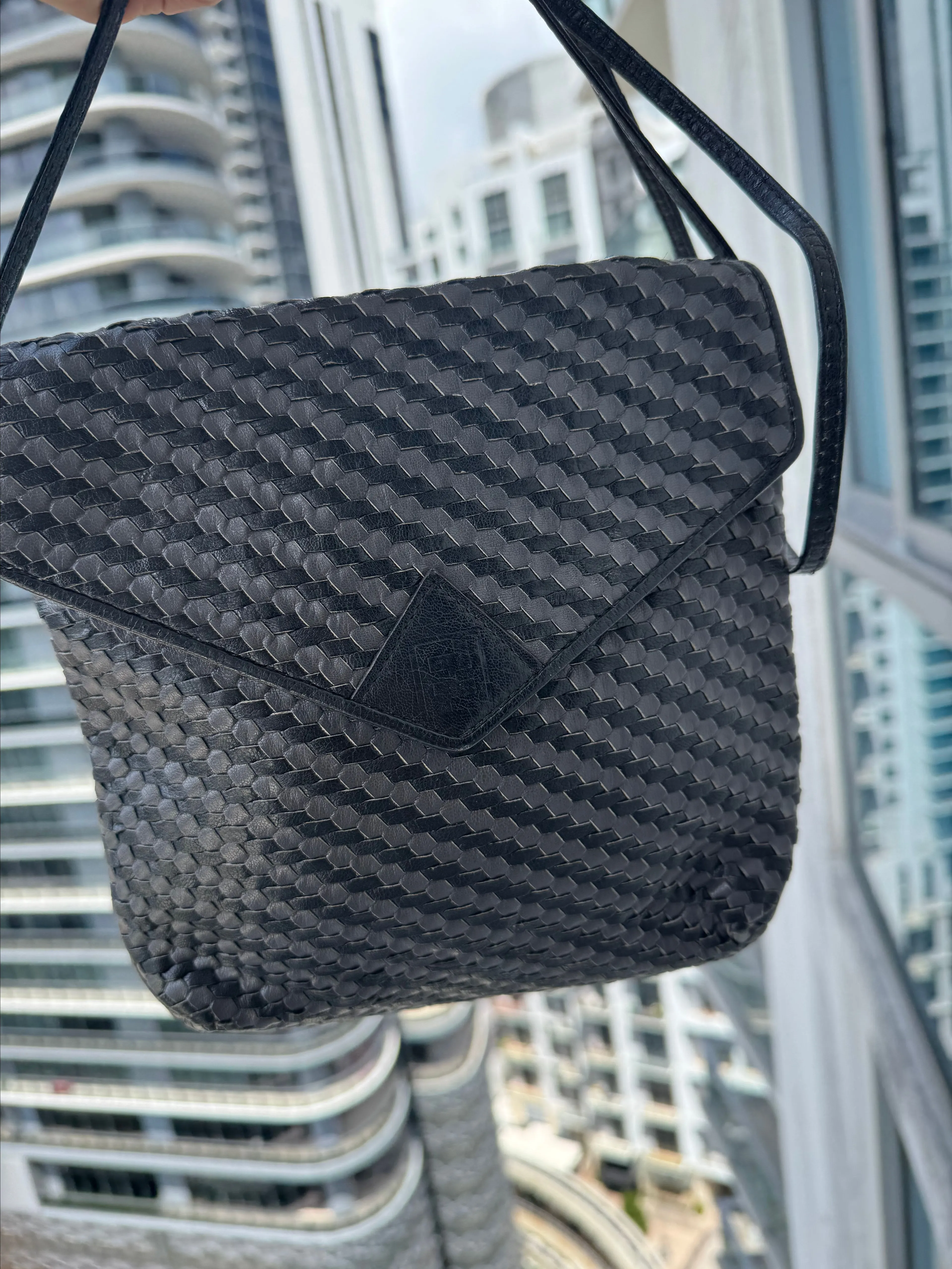 Product image for 44. Fendi Vintage Rare Intrecciato Leather Bag