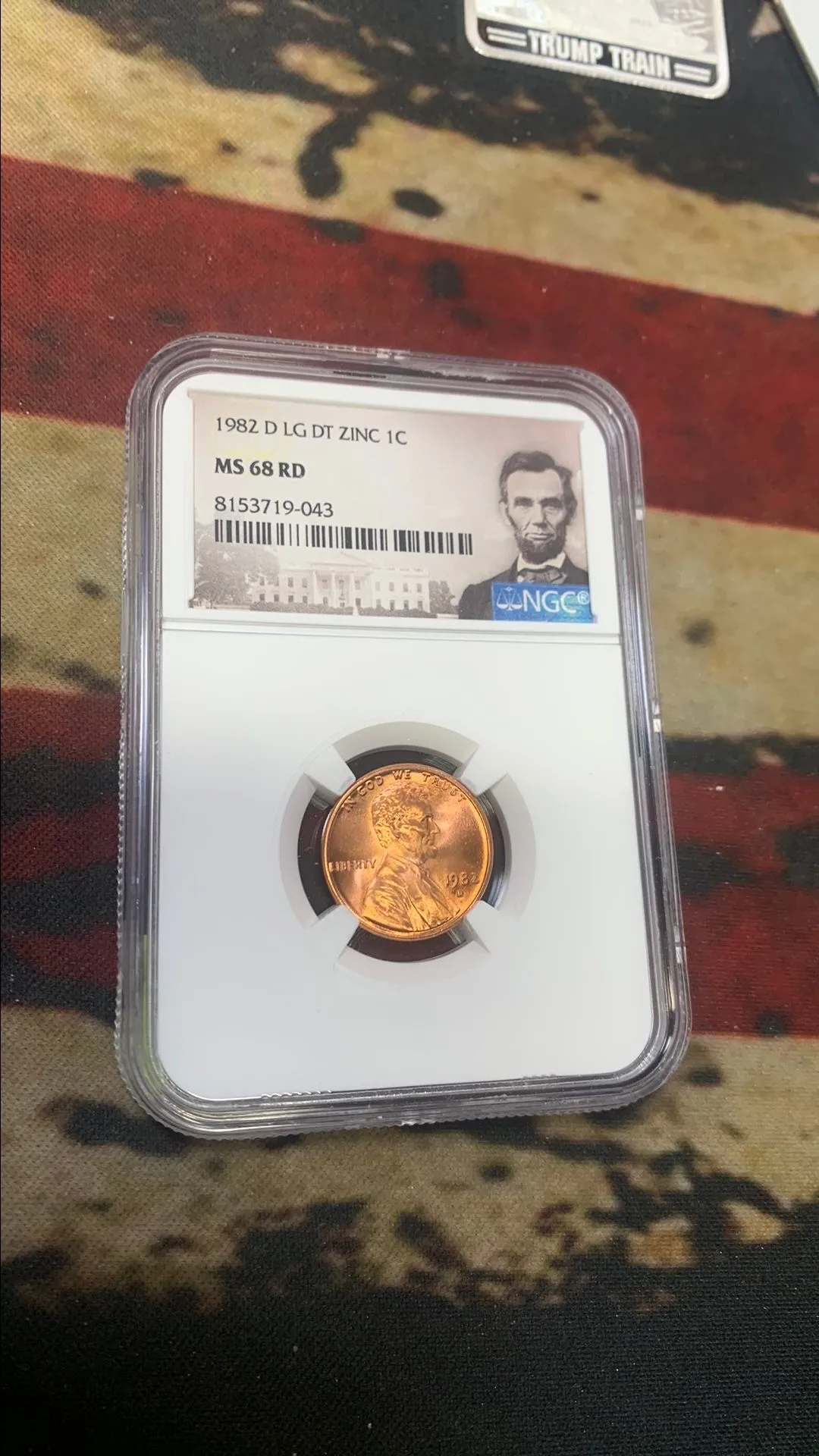 Product image for 1982 D LG DT  Zinc penny 1C 8153719-043 MS 68 RD (retail $500)