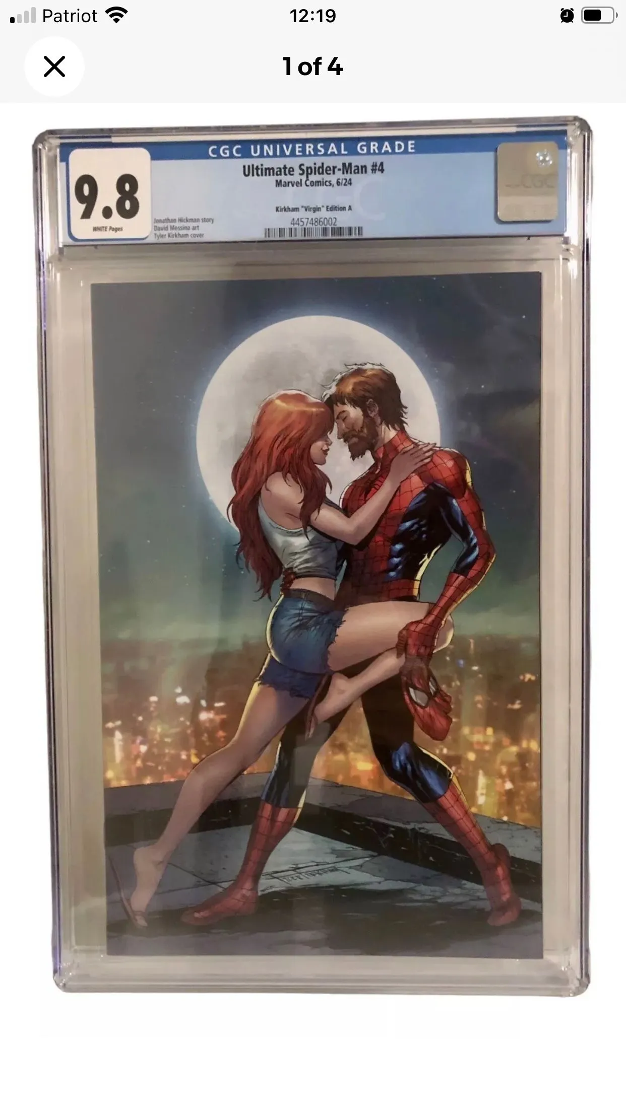 Product image for ULTIMATE SPIDER-MAN #4 CGC 9.8 (2024) TYLER KIRKHAM VIRGIN COVER A