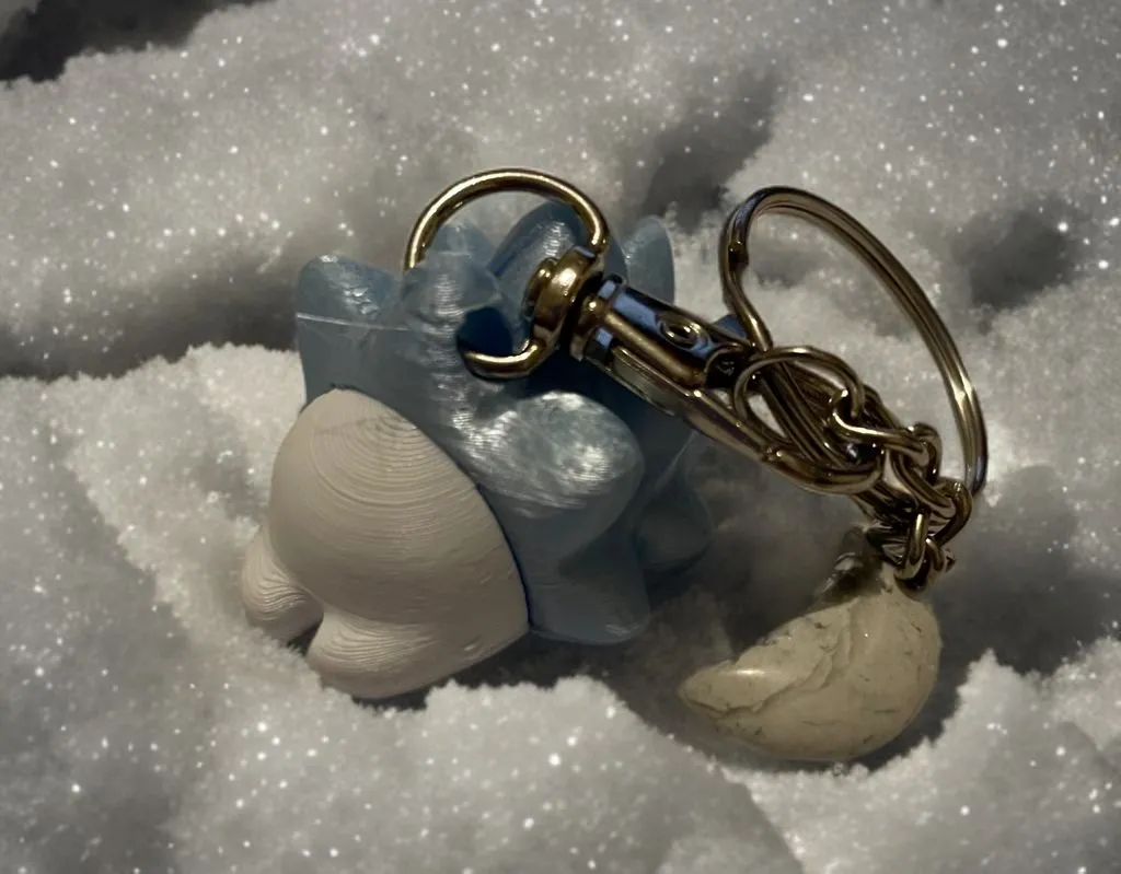 Product image for 3D printed snom keyring with howlite moon charm