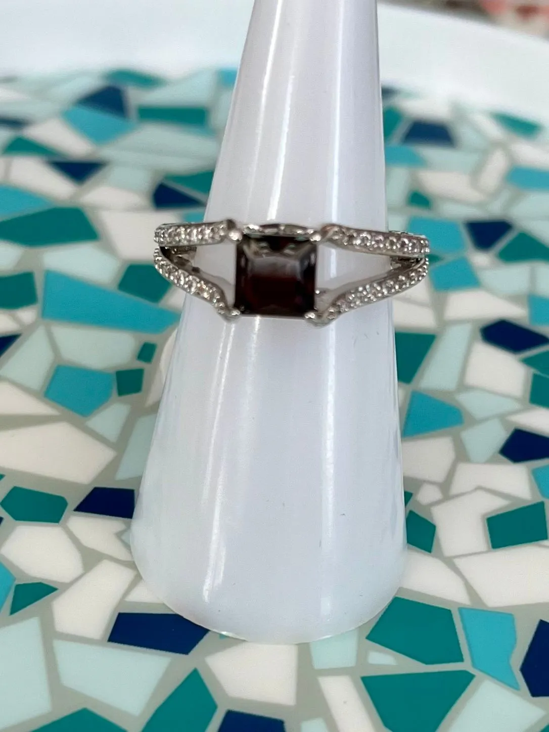 Product image for Rhodium Midnight Crystal Ring