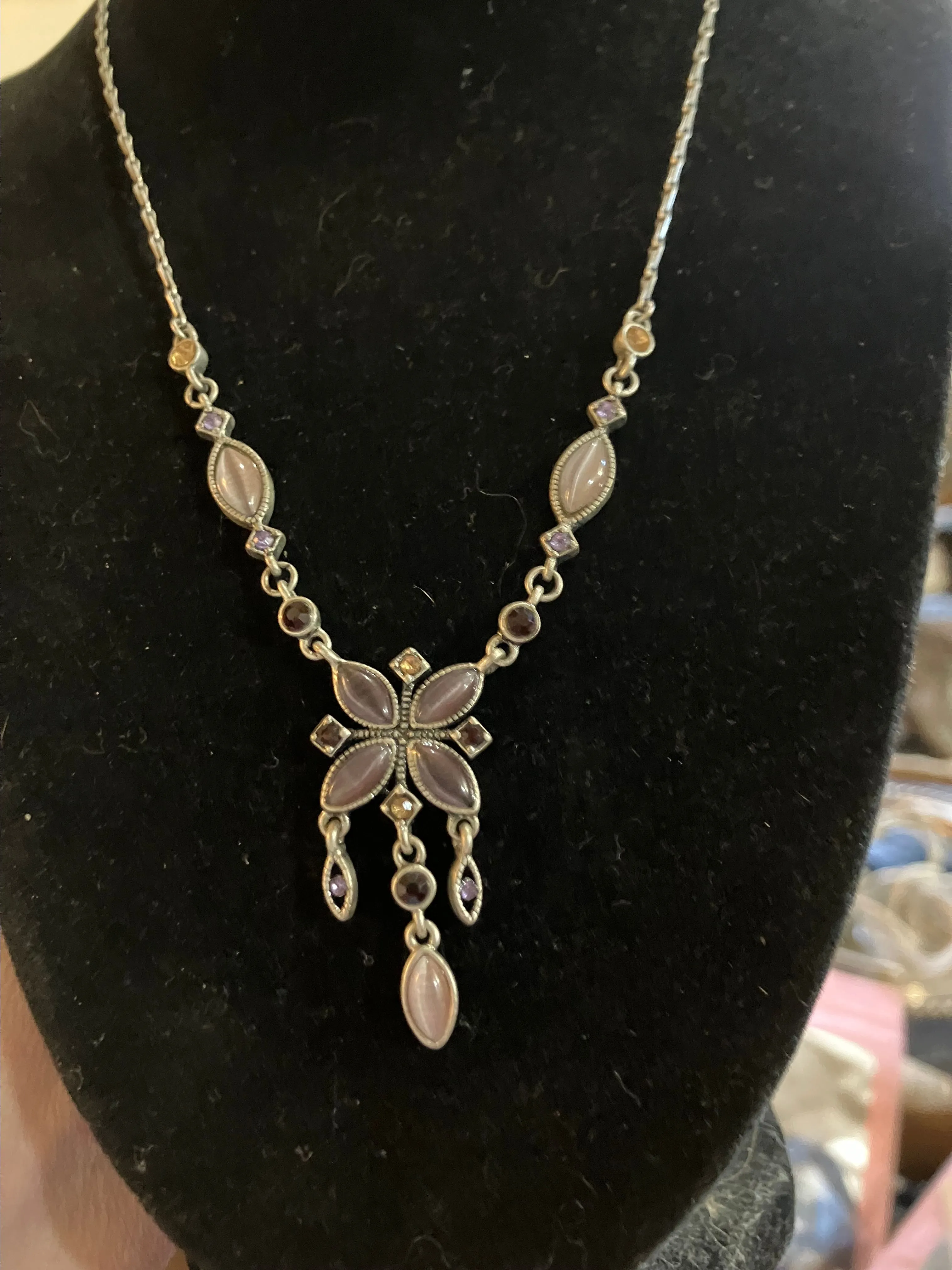 Product image for Vintage Matte Monet purple cats eye necklace