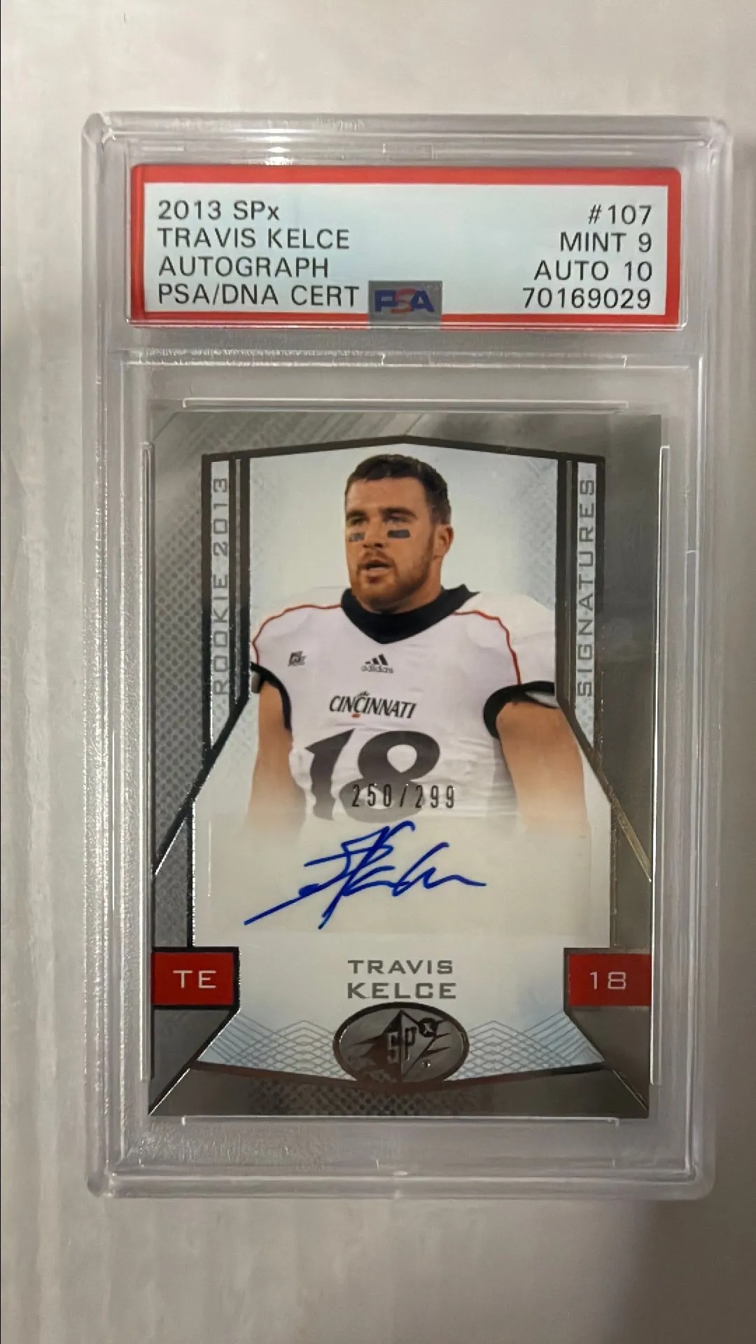 Product image for 2013 Spx Travis Kelce 107 Autograph PSA MINT 9