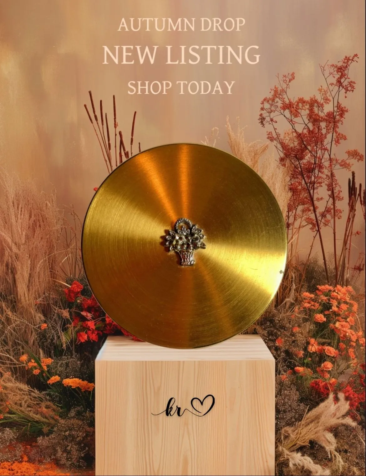 Product image for Vintage 1950s Margaret Rose Powder Compact with Marcasite Flower Basket 2 ¾”