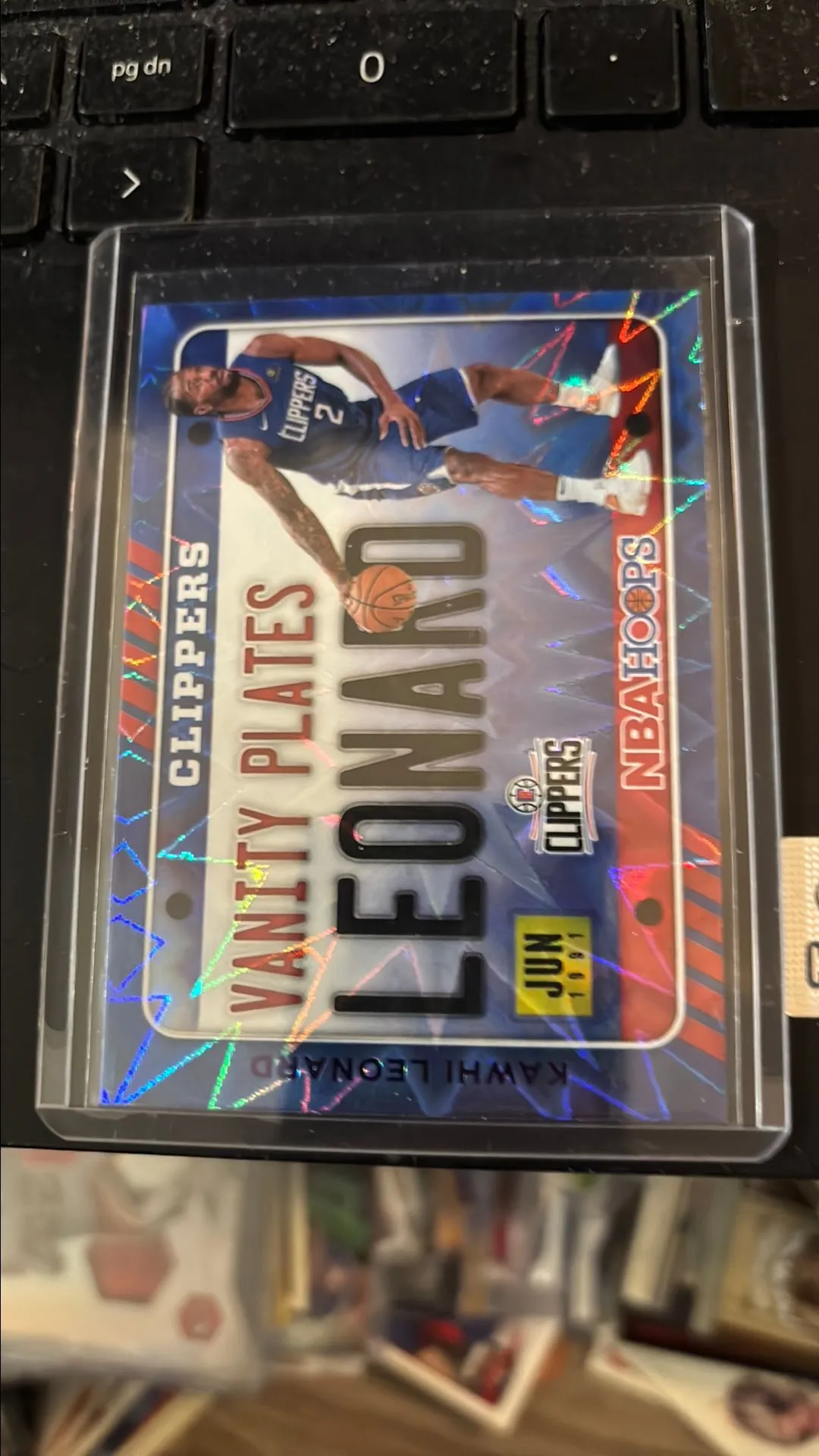Product image for Kawhi Leonard 2020 hoops vanity plates purple explosion clippers