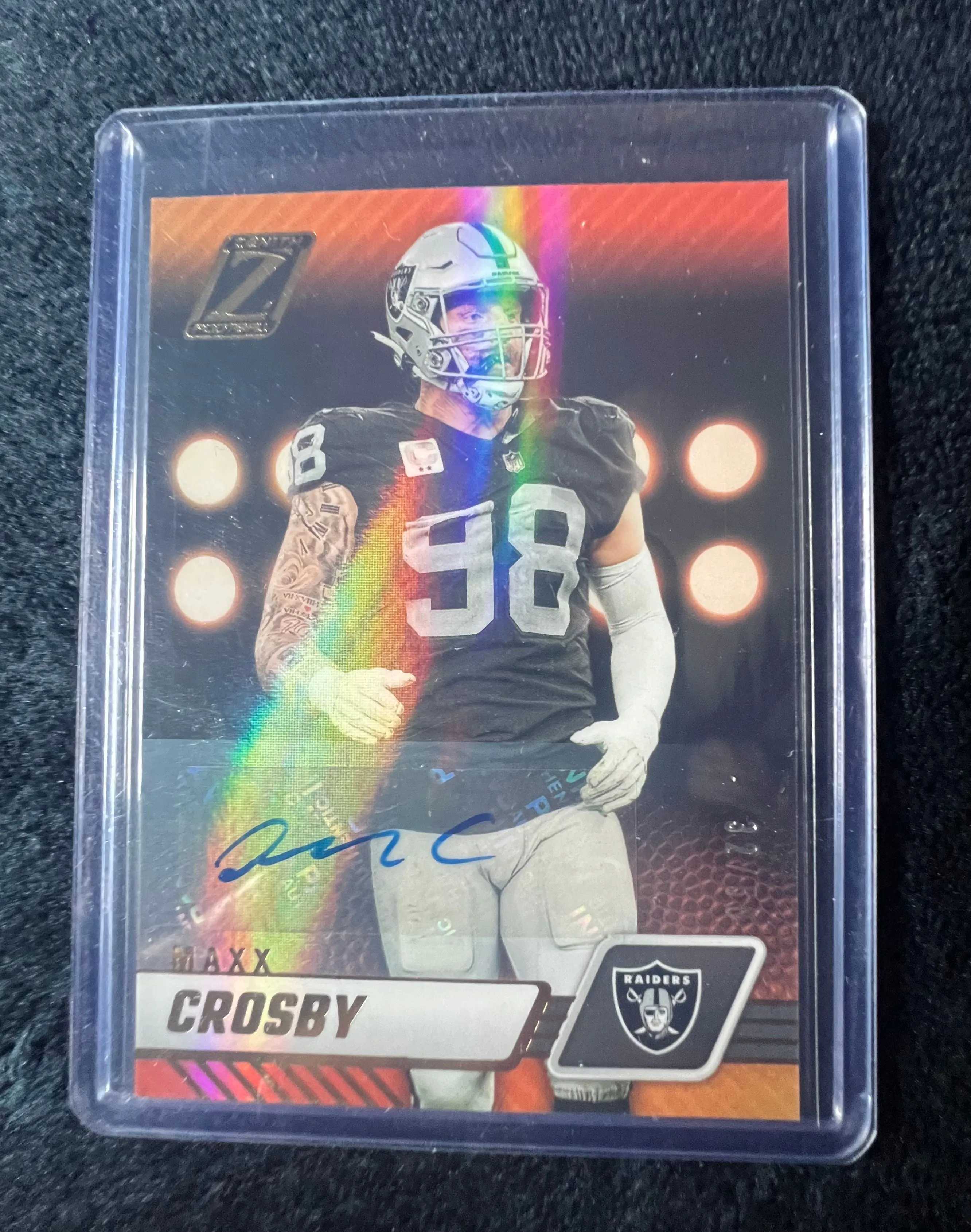 Product image for 2023 Panini Zenith Maxx Crosby #/50 Autograph Las Vegas Raiders #55