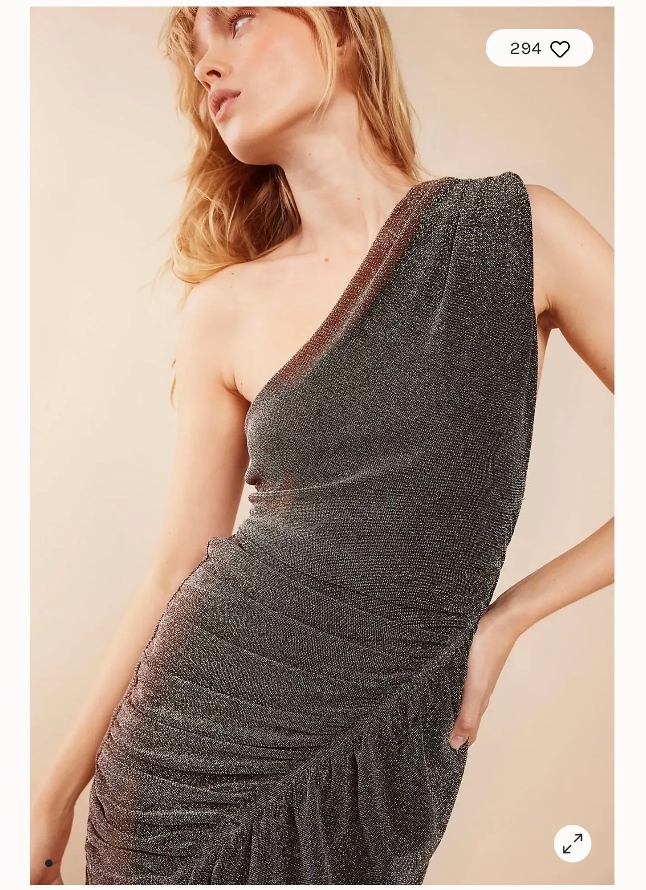 Product image for NEW Free People One Shoulder Metallic Dress