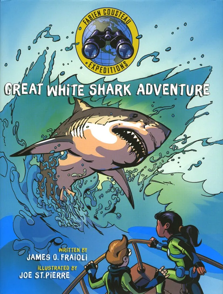 Product image for 020 GREAT WHITE SHARK ADVENTURE Signed! FABIEN COUSTEAU EXPEDITIONS
