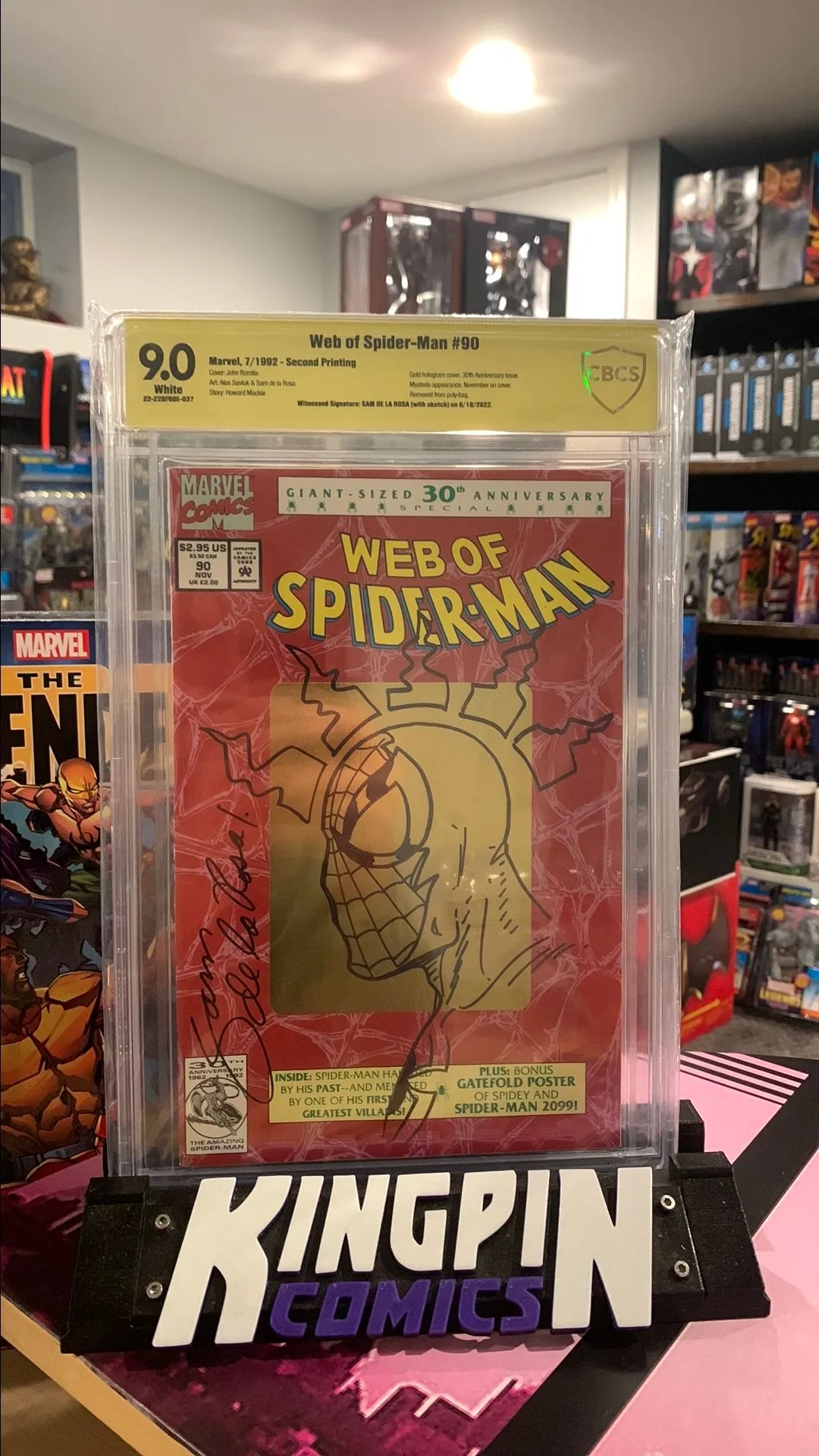 Product image for Web of Spider-Man #90 2nd Print SS/Remark CBCS 9.0 - Sam De La Rosa