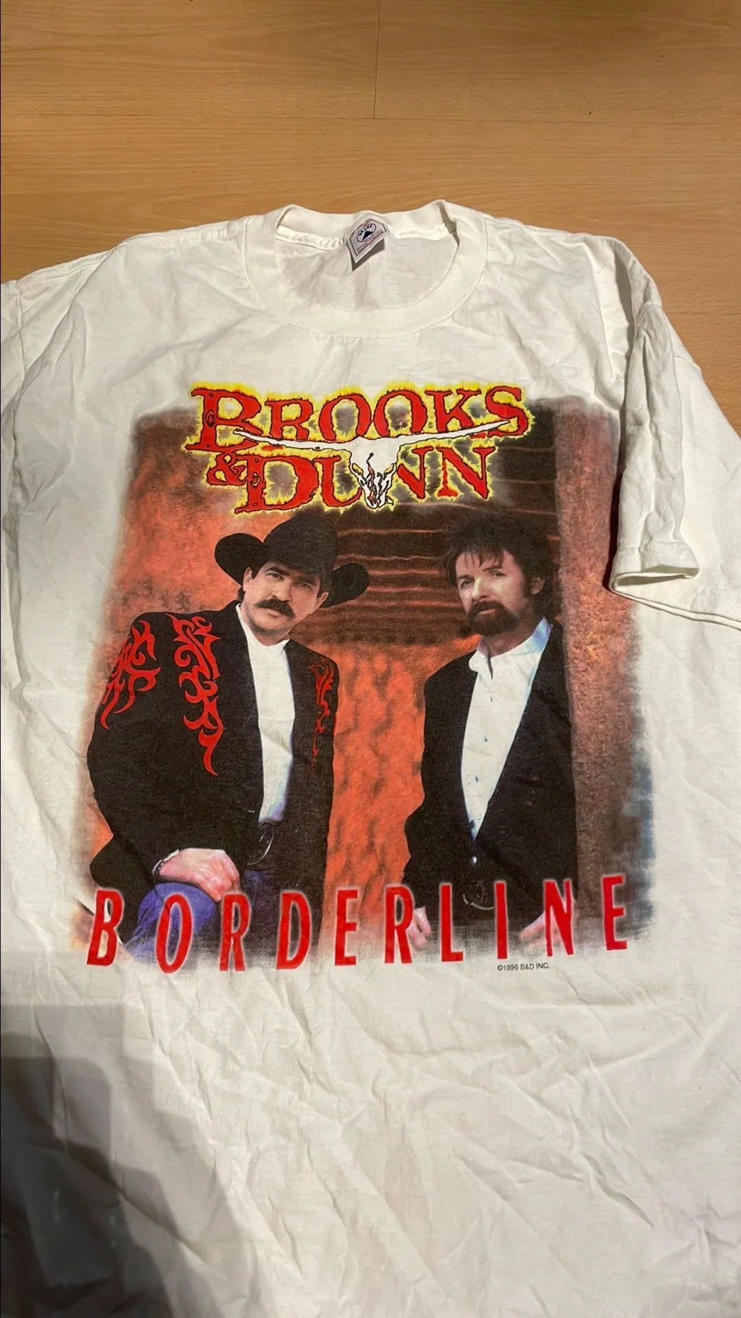 Product image for 1996 BROOKS & DUNN BORDERLINE TOUR SHIRT XL