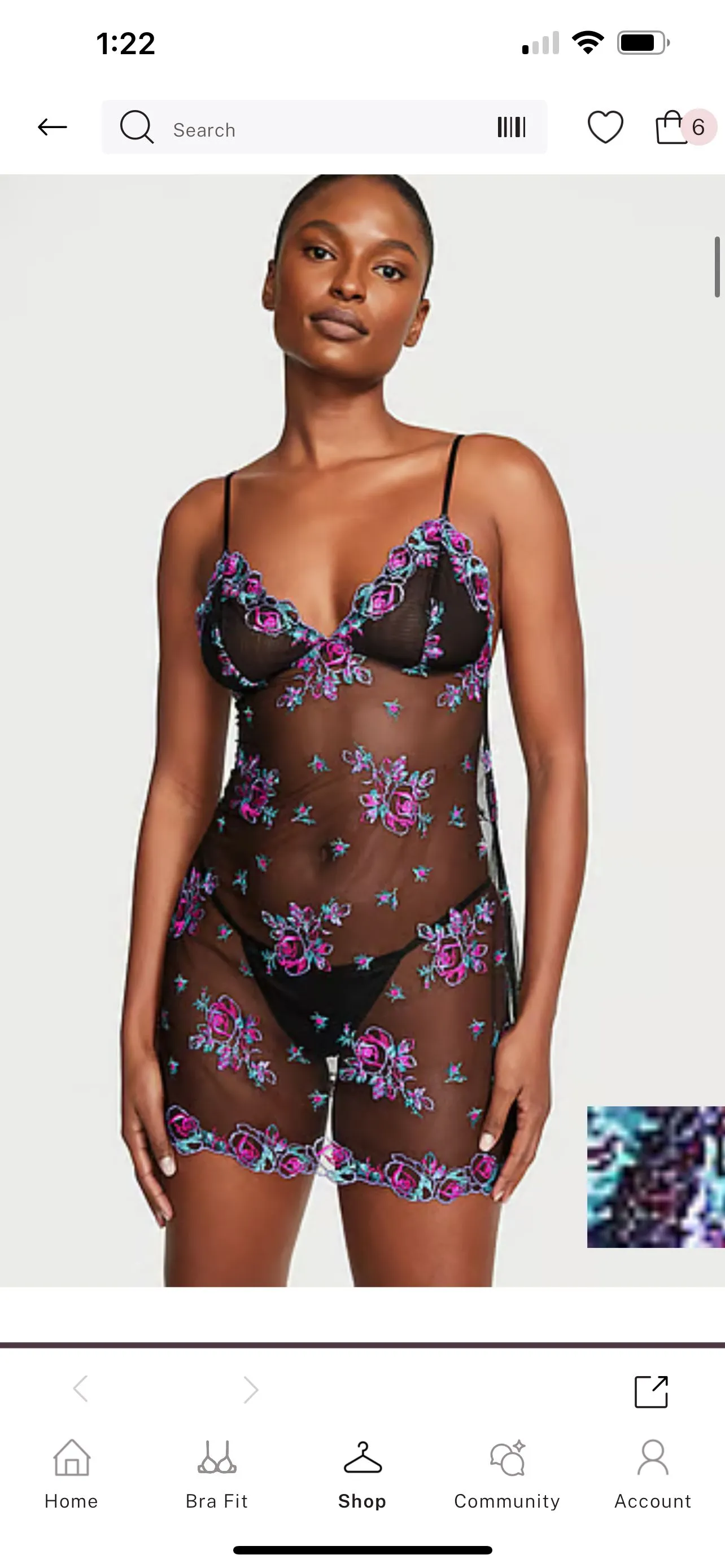 Product image for NWT Victoria's Secret Floral Embroidery Sheer Mesh Slip medium