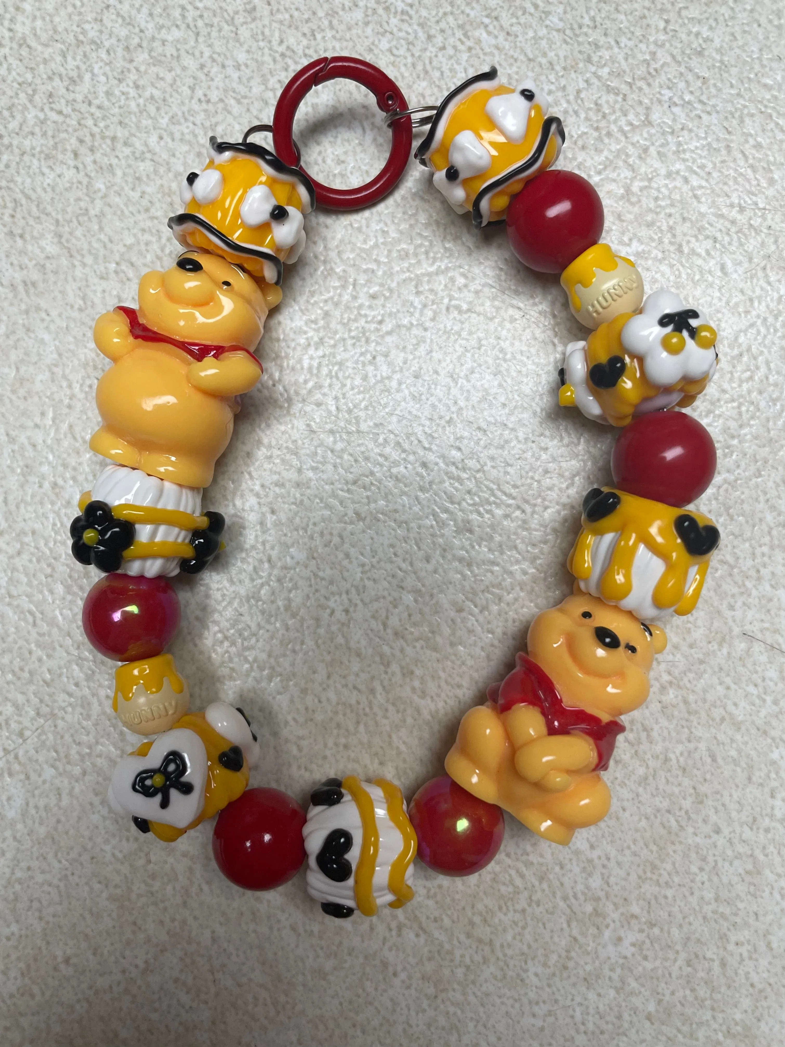 Product image for Pooh Bear Hunny Pot Handmade Bag Charm