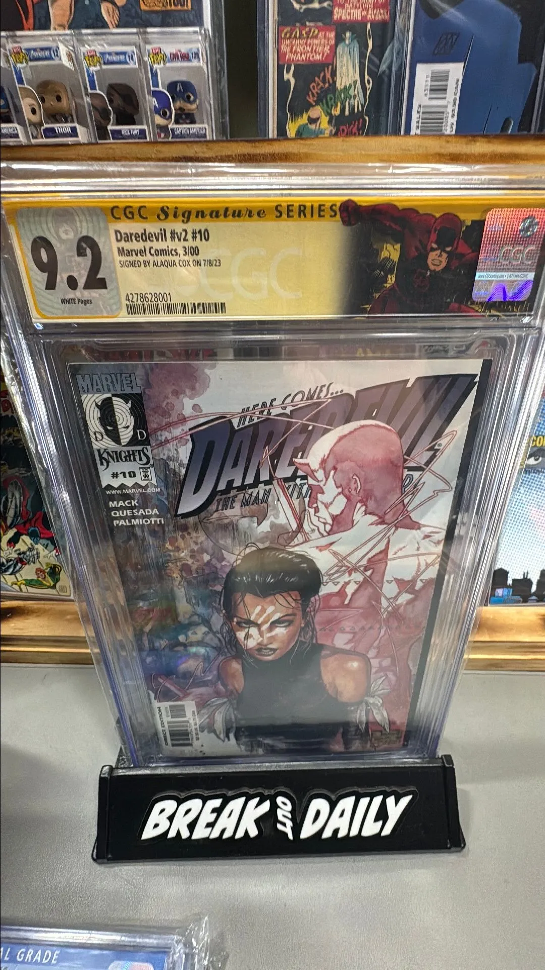 Product image for Daredevil #10 cgc 9.2 signed by actress Alaqua cox