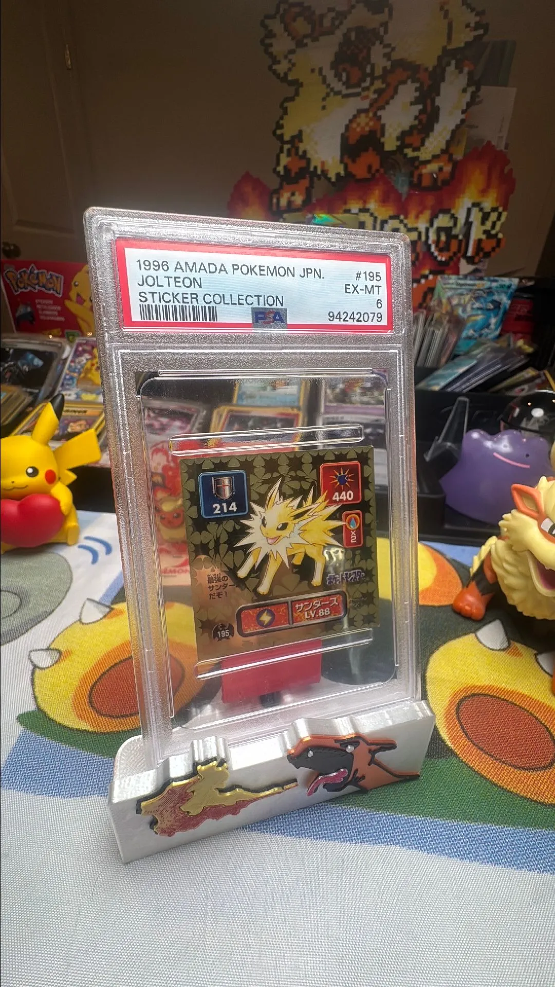 Product image for 1996 Amada Pokemon Japanese Sticker Collection Jolteon Sticker Collection PSA EX-MT 6