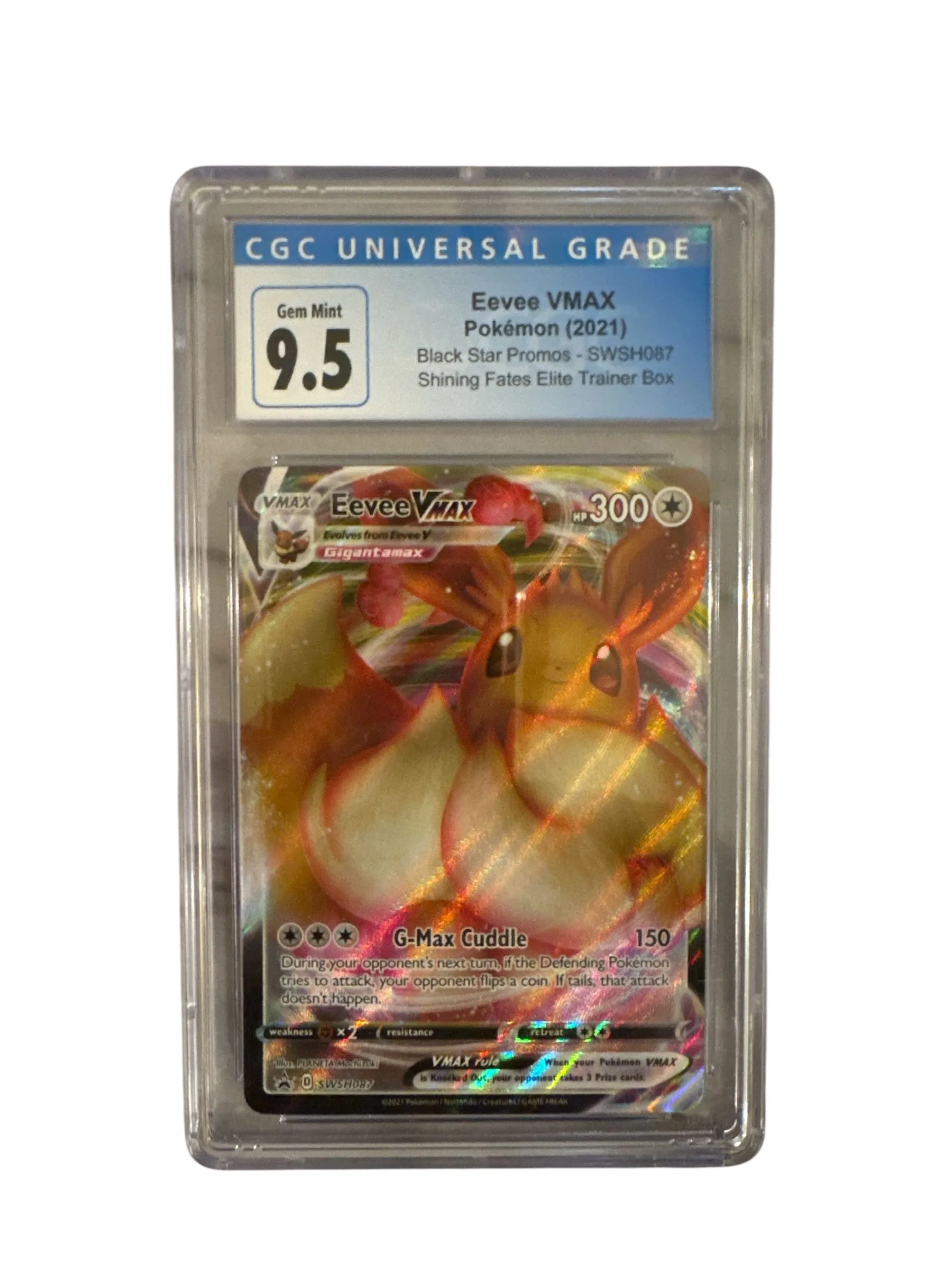 Product image for Pokémon English Eevee VMAX Shining Fates Black Star promo SWSH087 CGC 9.5