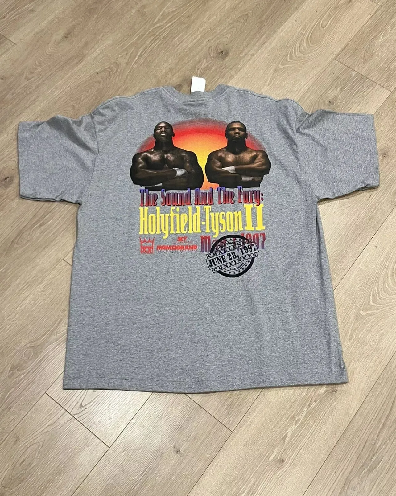 Product image for 1997 MGM Grand Mike Tyson vs Evander Holyfield II Shirt Size 2XL DS w/ Tags