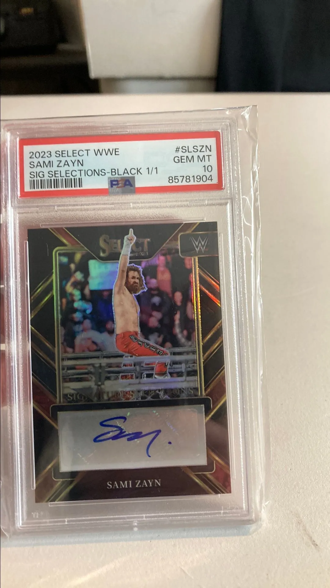 Product image for 2023 Panini Select Wwe Signature Selections Sami Zayn Sig Selections-Black 1/1 PSA GEM MT 10