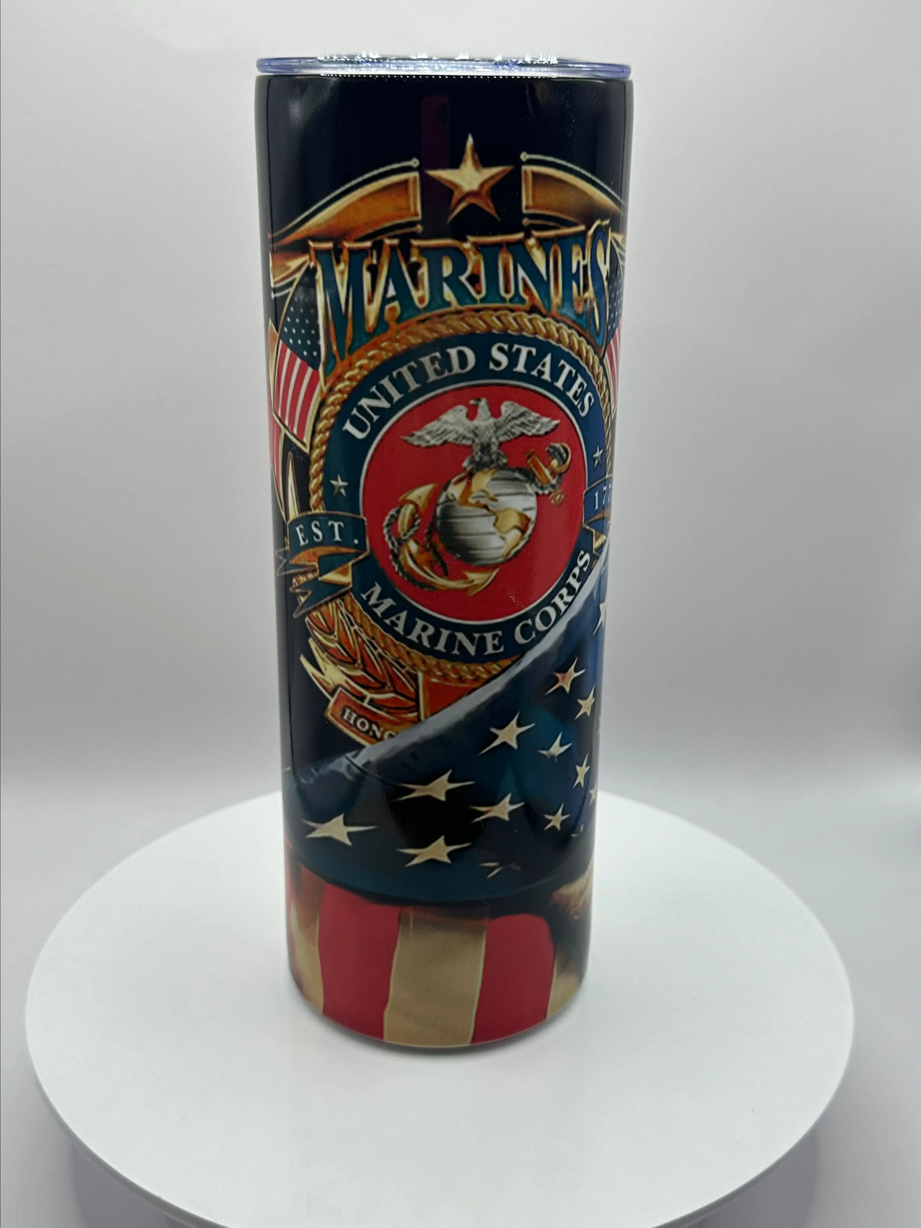 Product image for Marines and American Flag 20oz Tumbler