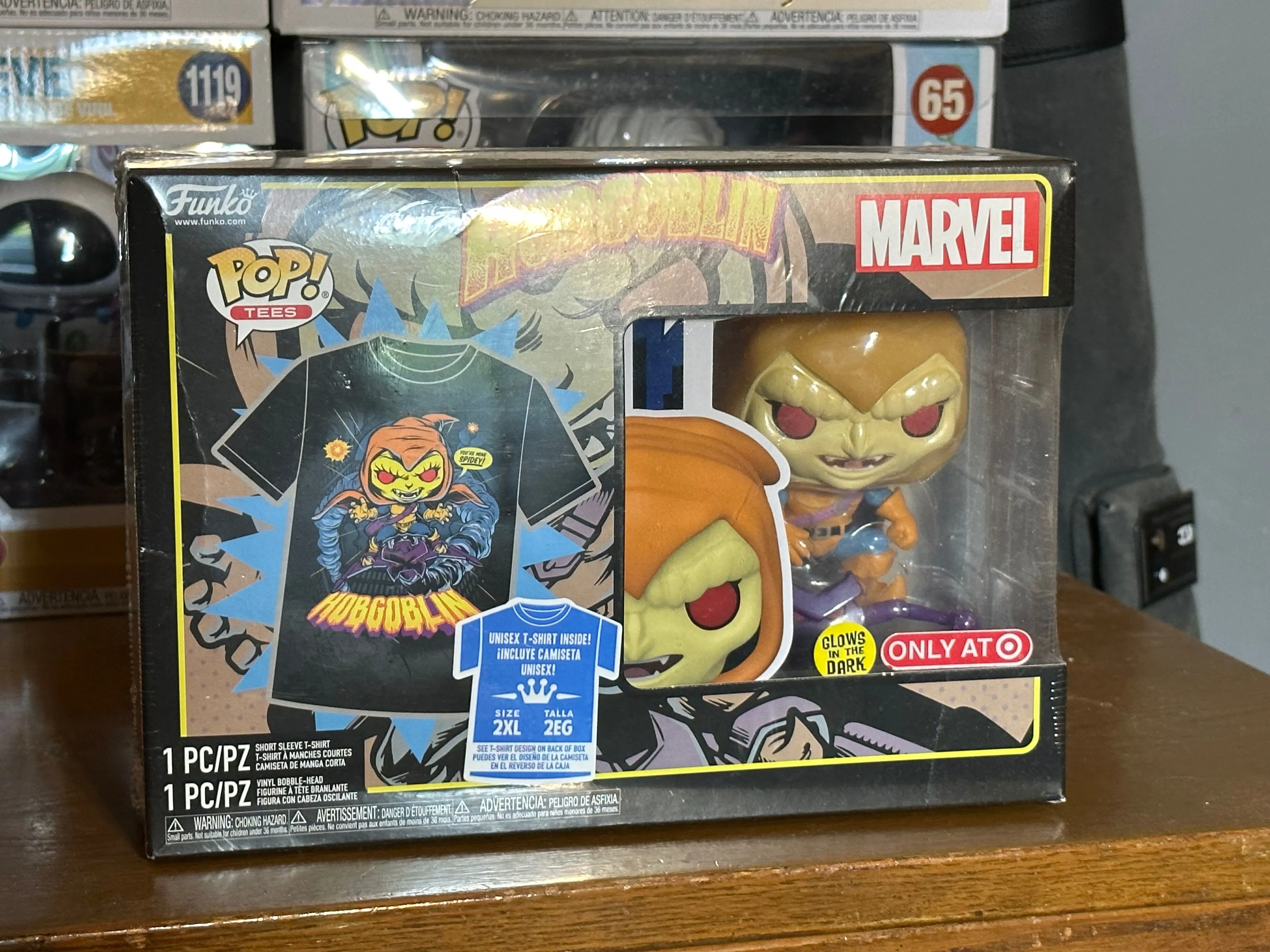 Product image for Funko POP! & Tee: Animated Spider-Man - Hobgoblin - Glow in The Dark- Size XXL