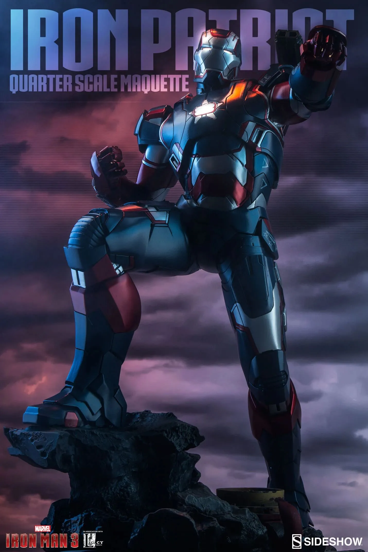 Product image for SIDESHOW MARVEL IRON MAN 3 IRON PATRIOT 1/4 SCALE MAQUETTE STATUE  1791/3500