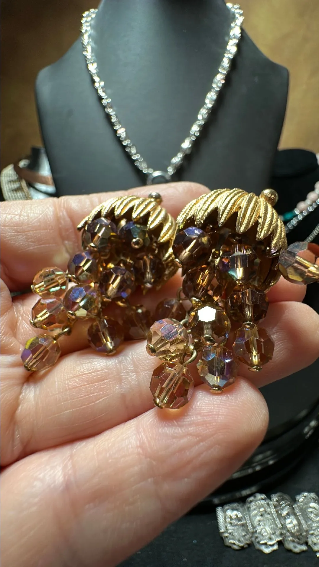 Product image for 1960s "Jellyfish" AB Clip on Earrings