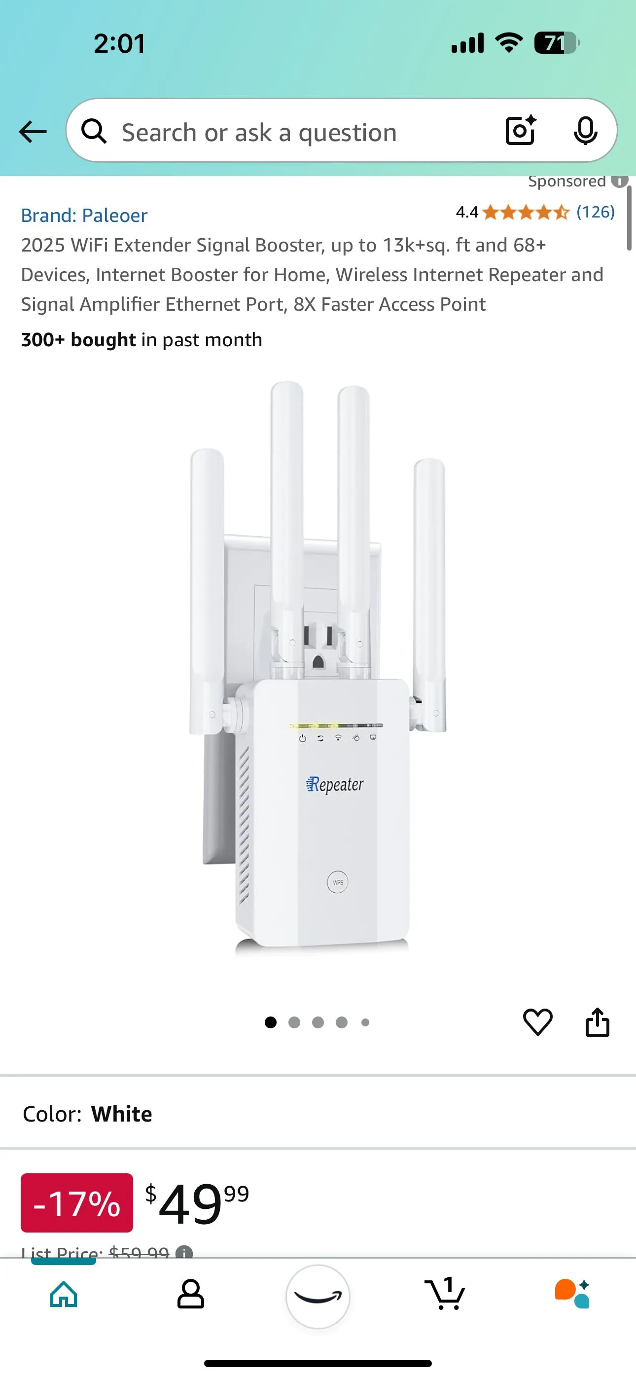 Product image for 2025 WiFi Extender Signal Booster, up to 13k+sq. ft and 68+ Devices, Internet Booster for Home, Wire