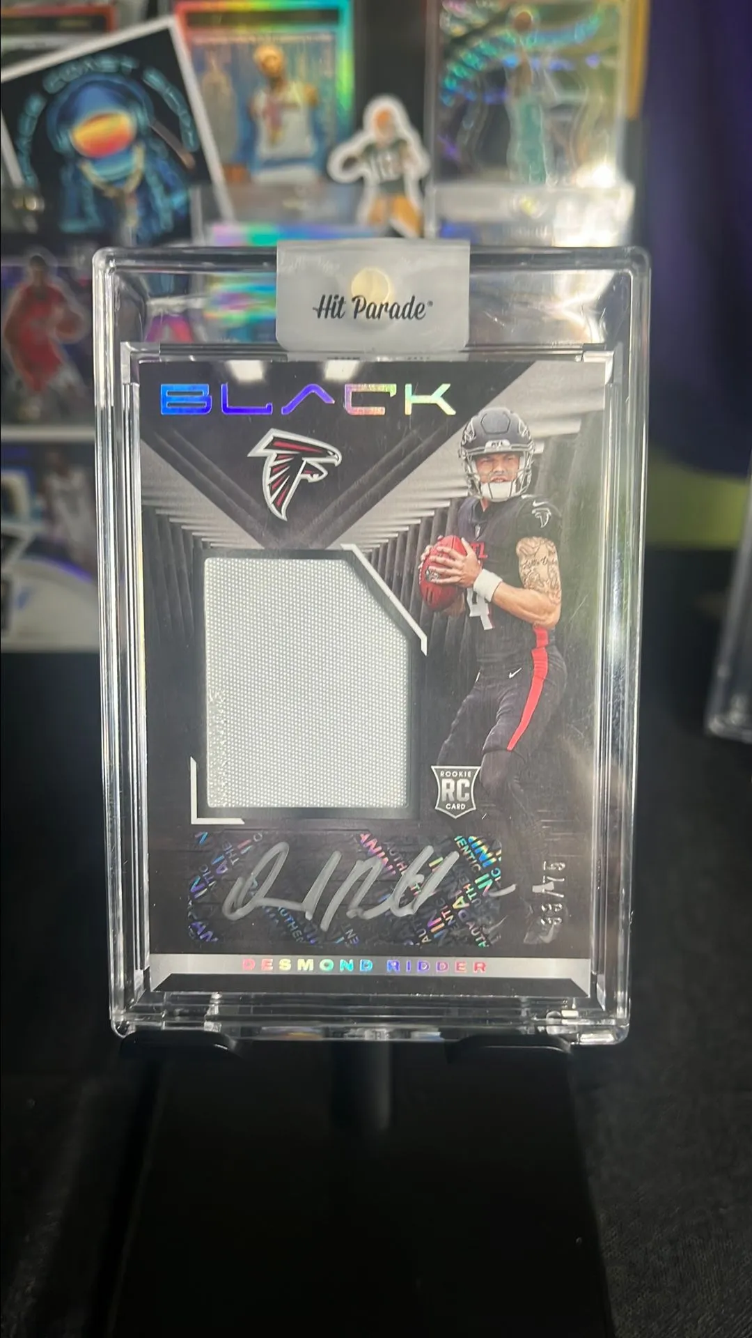 Product image for 2022 Panini Black Desmond Ridder Autograph RC Patch #205 SP /75 Falcons RPA