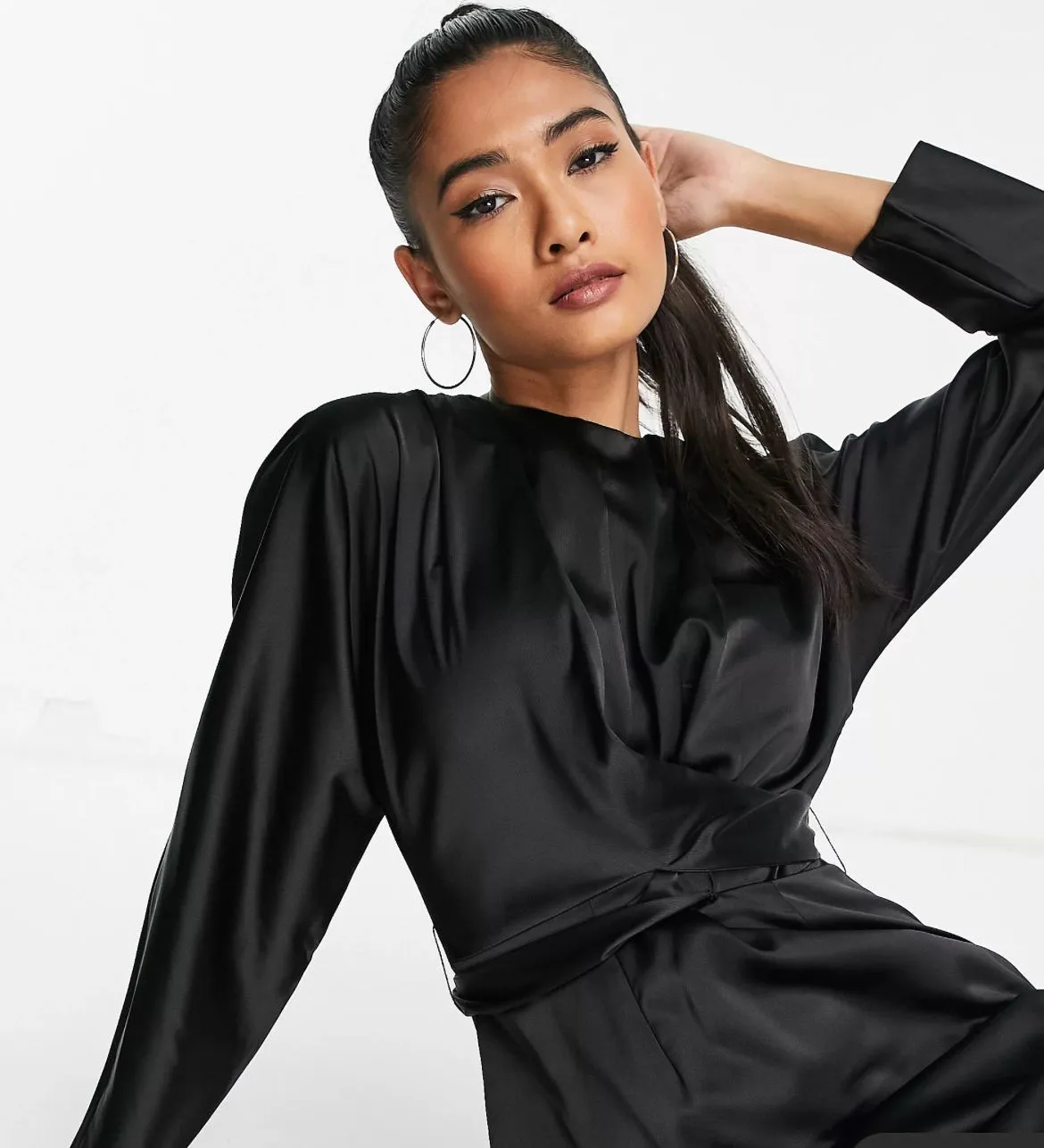 Product image for BNWT ASOS Black Satin Dress Size 6