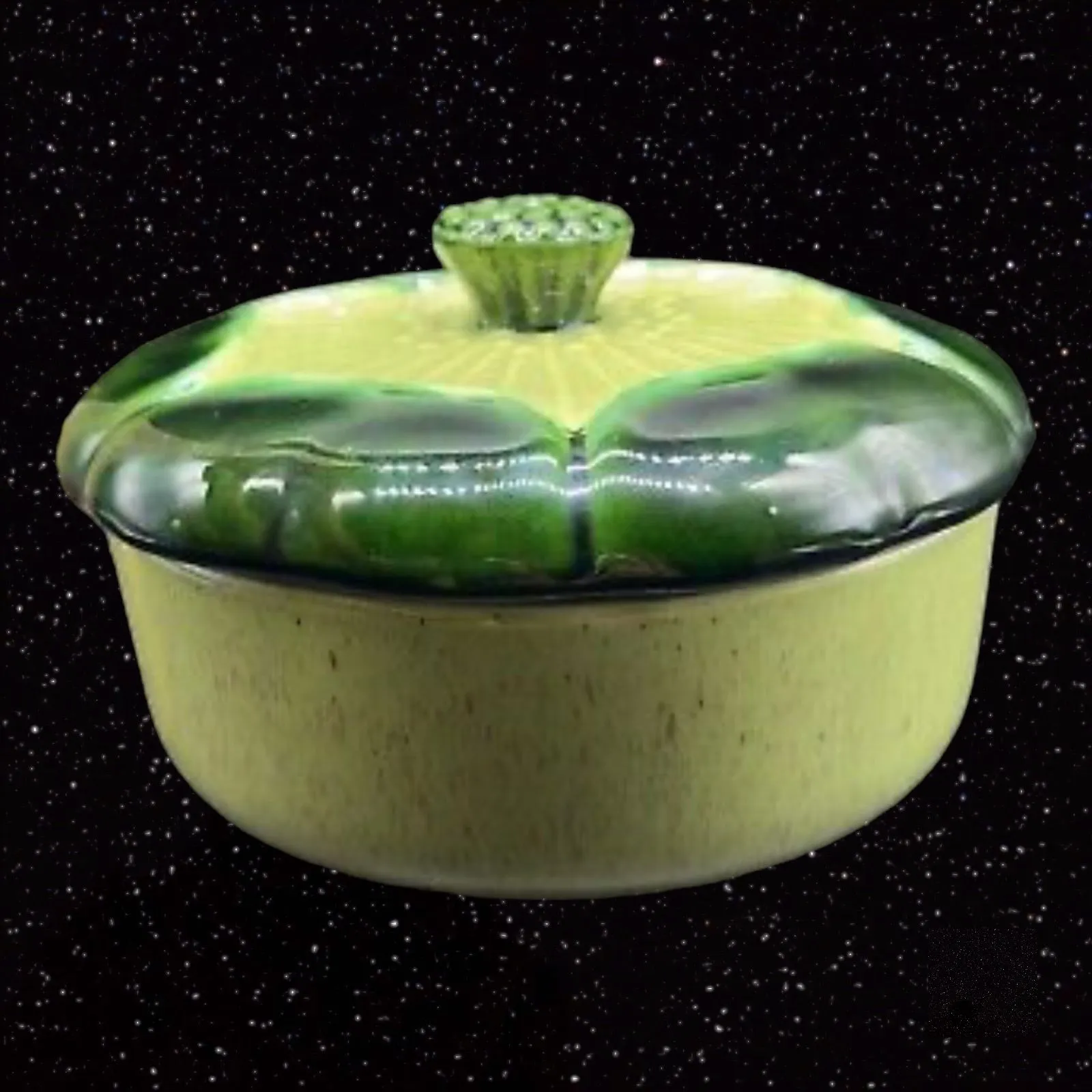 Product image for Vintage Valley Vista California Covered Dish Bowl Serving Dish W Lid Pottery 5”T